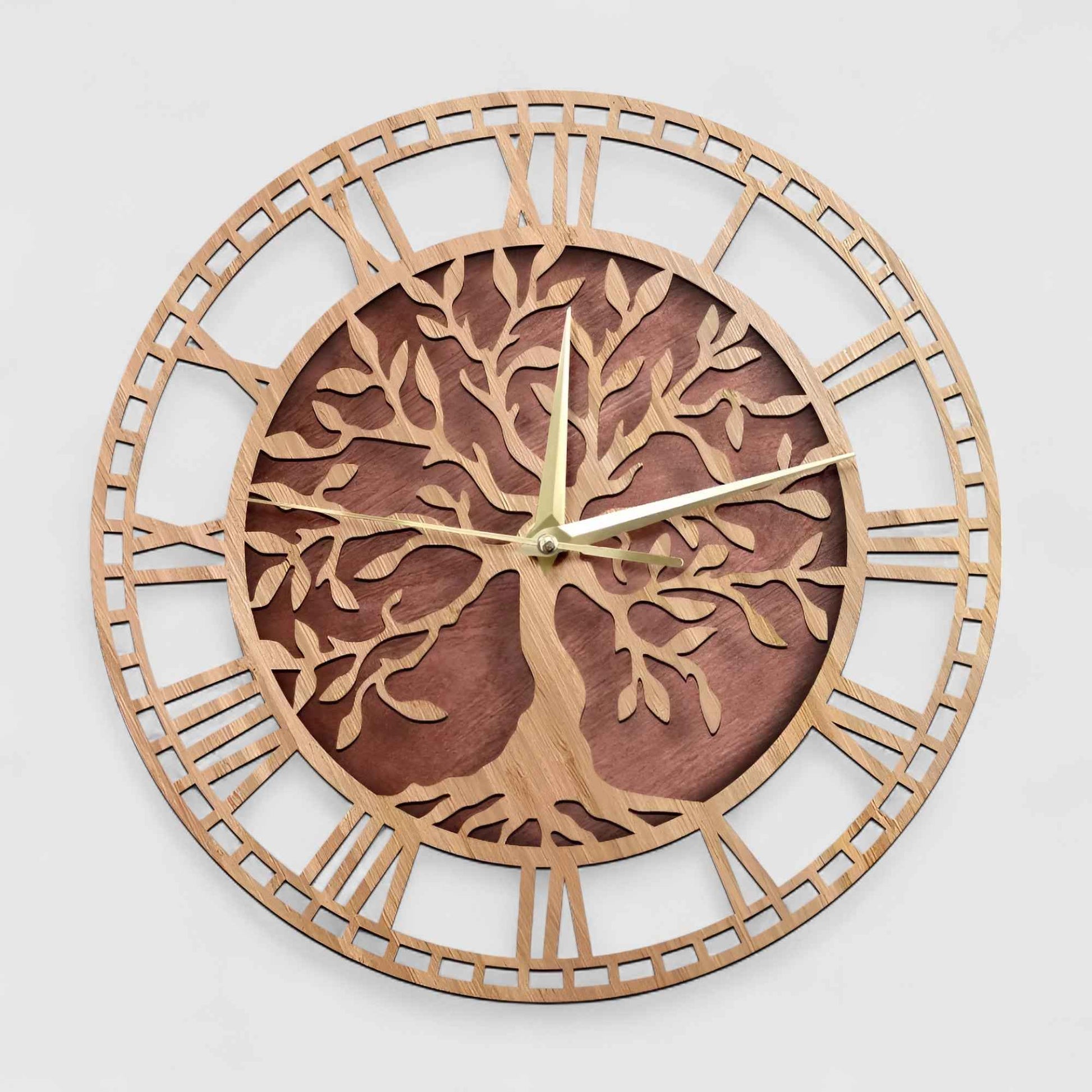 Horloges murales : Grande Horloge Murale Design Bois dans de Marche Lino