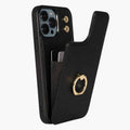 iPhone 13 Pro Luxus-Hülle – stoßfeste Leder-Schutzhülle | elegante magnetische schwarze Hülle