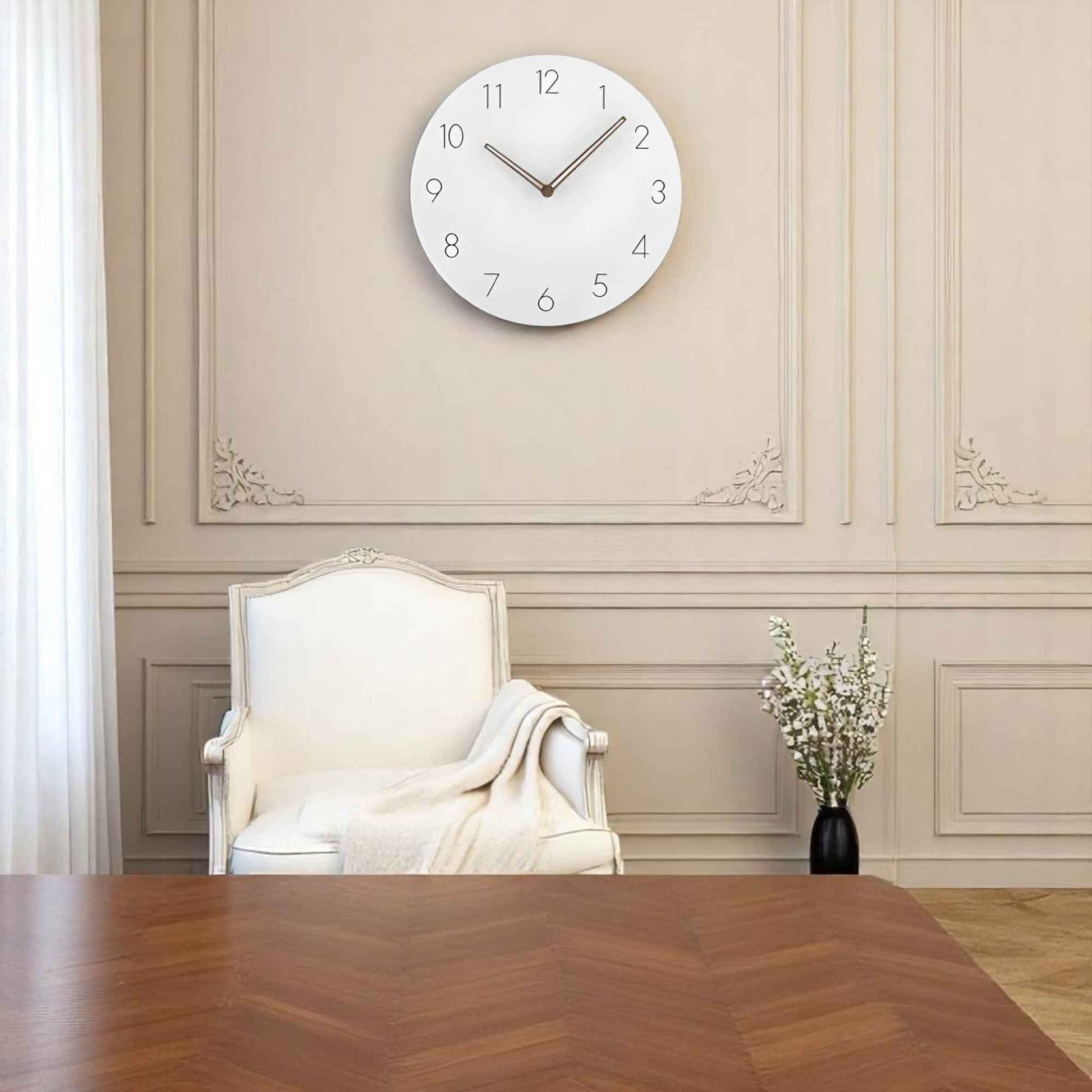 Horloges murales : Horloge Murale Silencieuse en Bois - Design Élégant et Minimaliste 29 cm dans de Marche Lino