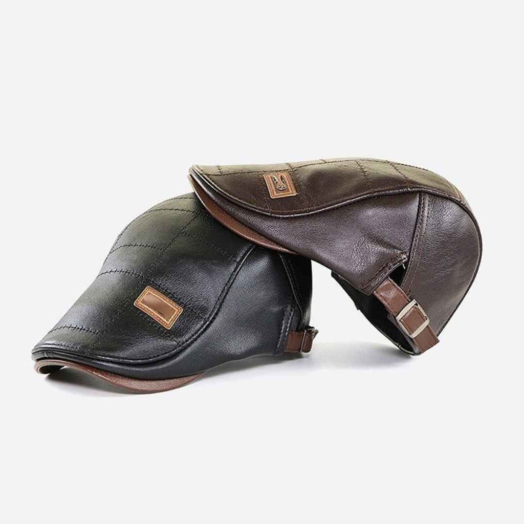 FlatCap™ – Béret en cuir rétro pour hommes, élégant et intemporel (1 acheté, 1 offert)