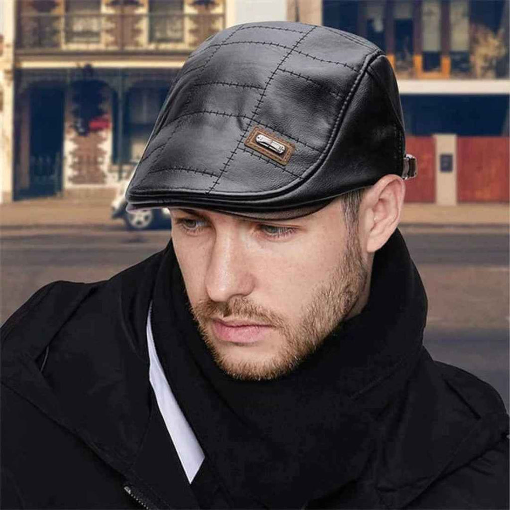 FlatCap™ – Béret en cuir rétro pour hommes, élégant et intemporel (1 acheté, 1 offert)