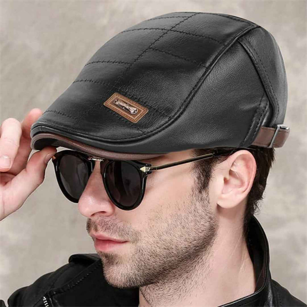 FlatCap™ – Béret en cuir rétro pour hommes, élégant et intemporel (1 acheté, 1 offert)