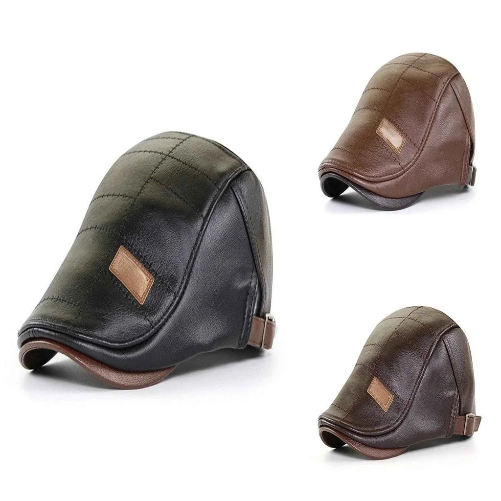 FlatCap™ – Béret en cuir rétro pour hommes, élégant et intemporel (1 acheté, 1 offert)