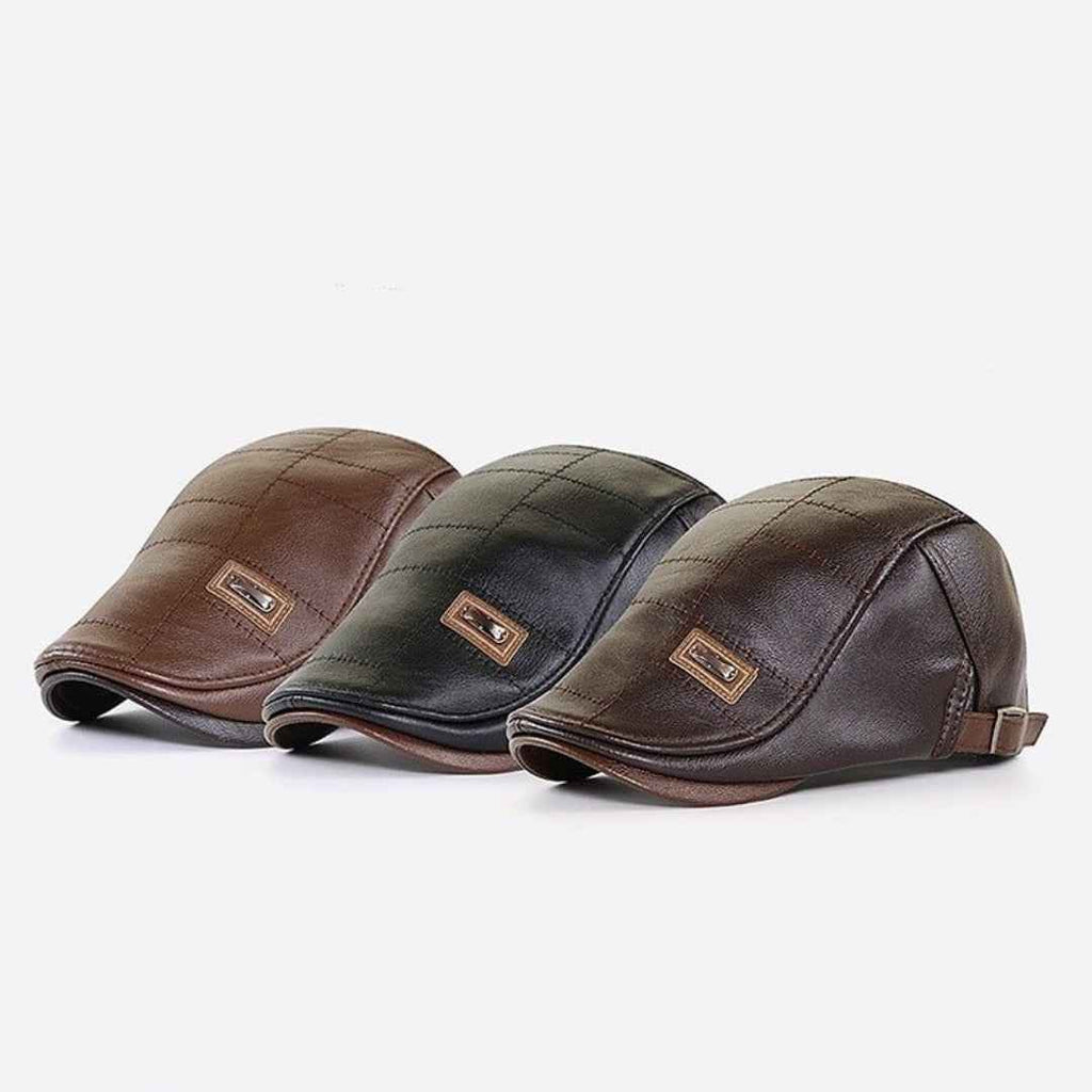 FlatCap™ – Béret en cuir rétro pour hommes, élégant et intemporel (1 acheté, 1 offert)