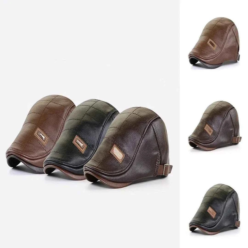 FlatCap™ – Béret en cuir rétro pour hommes, élégant et intemporel (1 acheté, 1 offert)