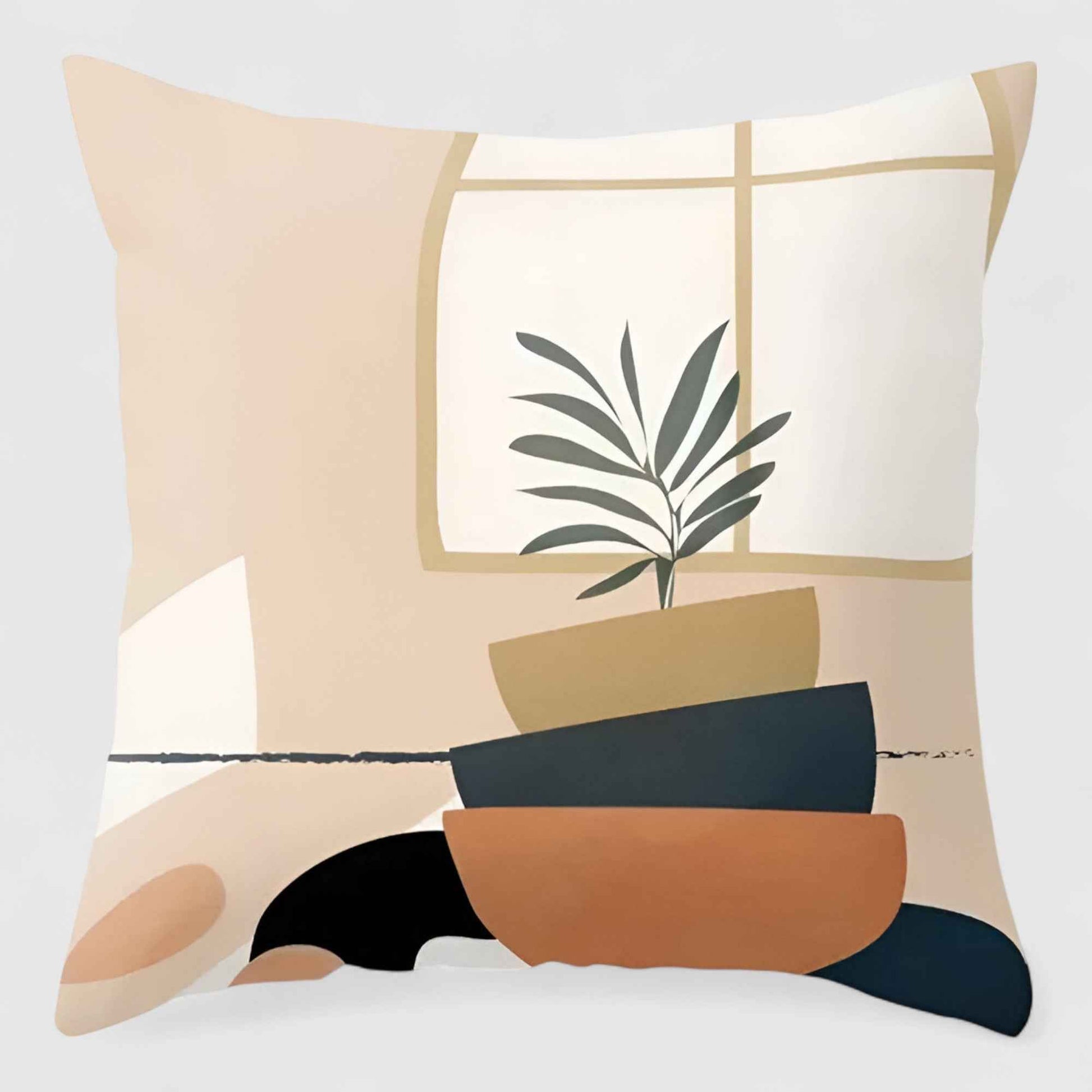 Housses de coussin : Housse de Coussin 40x40 en Tissu Naturel Végétal dans 12 de Marche Lino