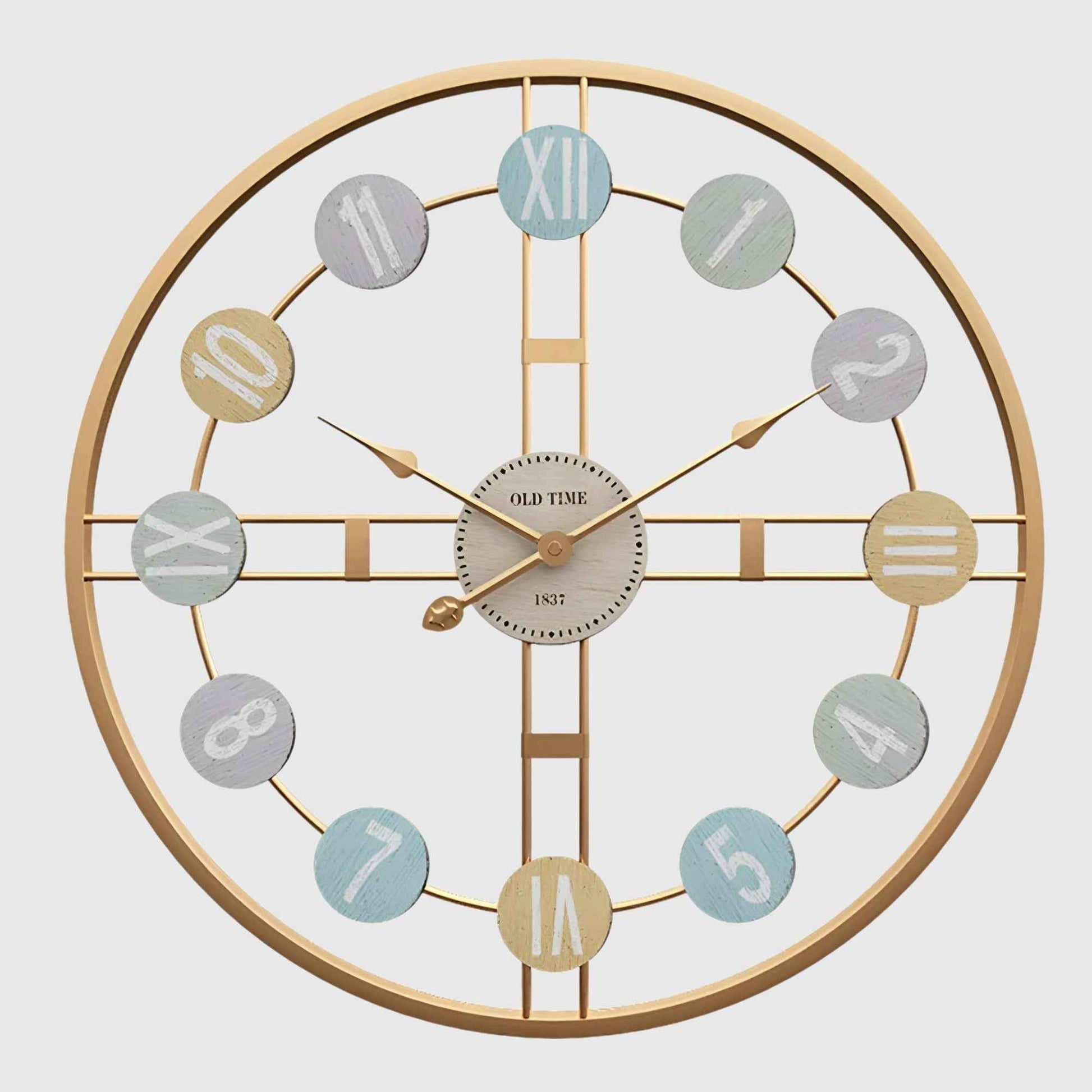 Horloges murales : Grande Horloge Murale Design Métal Moderne pour un Décor Élégant dans Or de Marche Lino