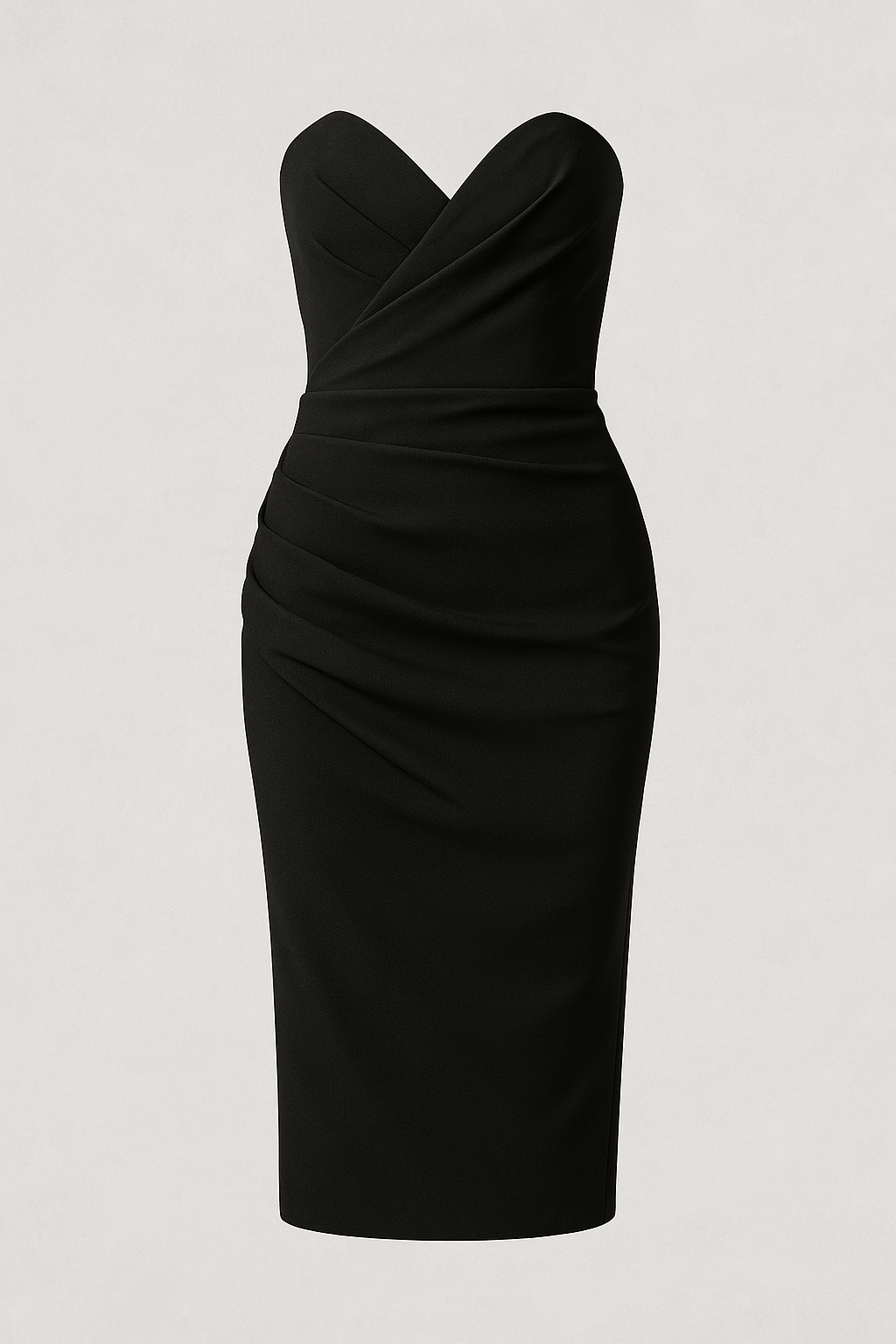Robe Midi Femme Sans Bretelles avec Fente Élégante pour Cérémonie d'Été