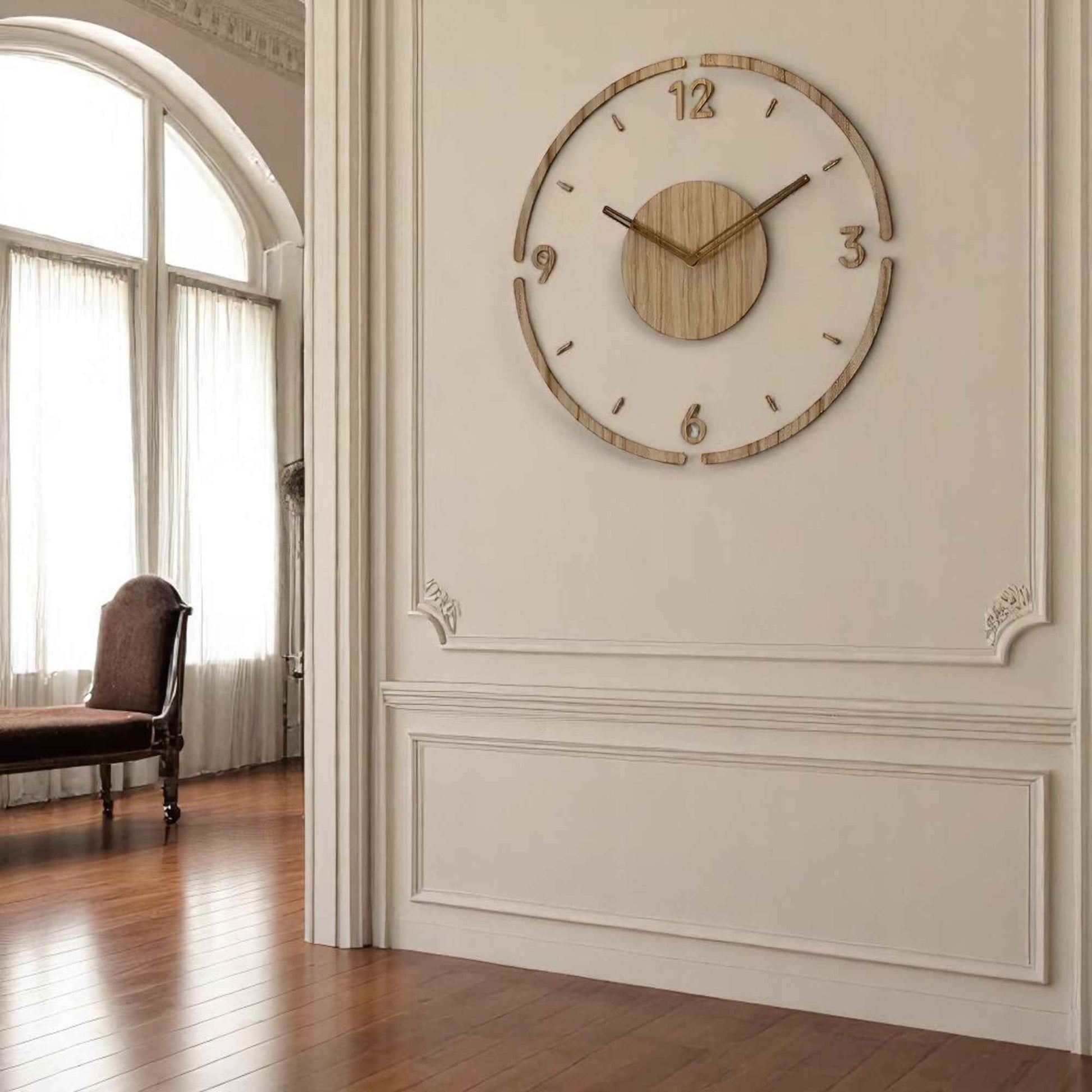 Horloges murales : Horloge Murale Élégante en Acrylique et Bois au Design Moderne dans de Marche Lino