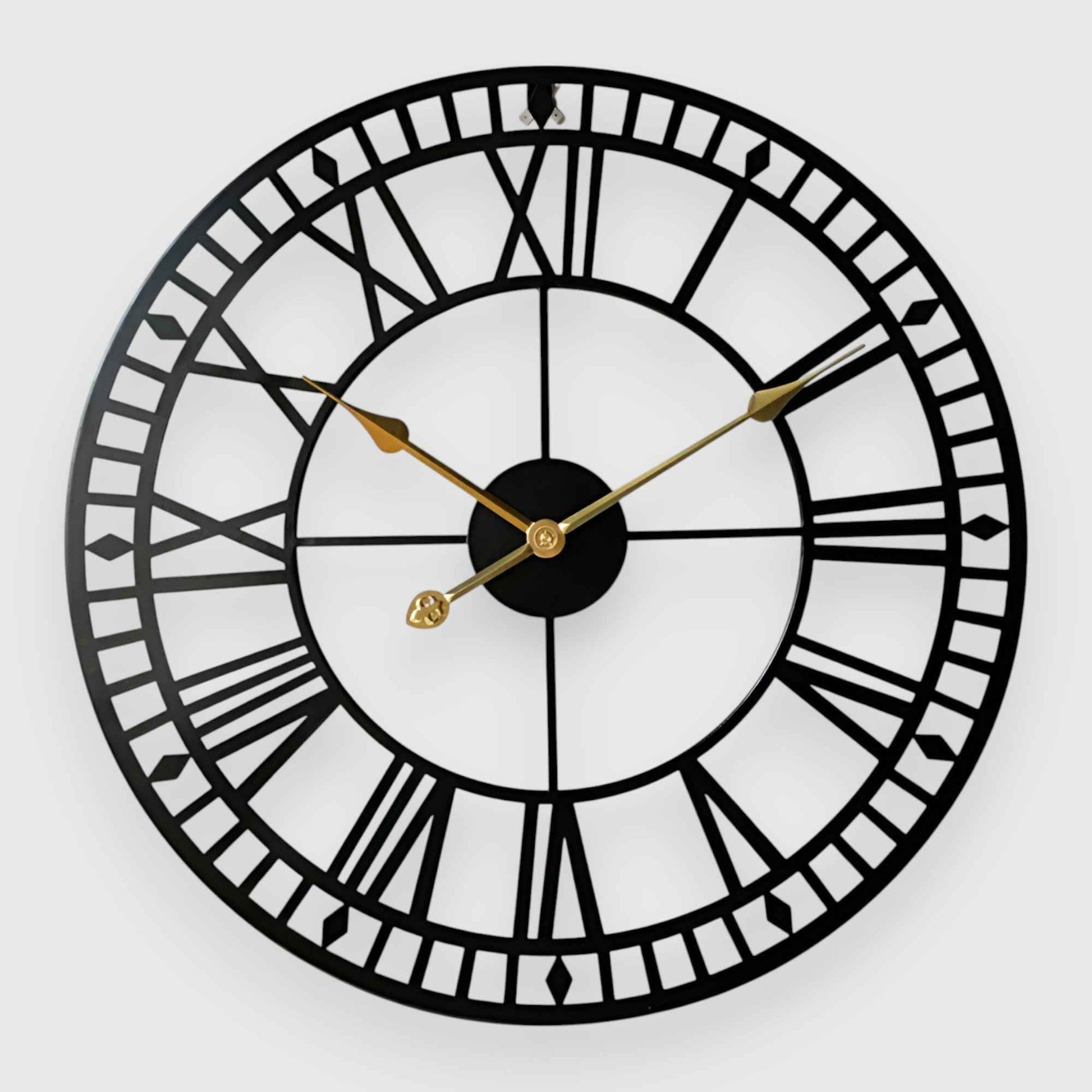 Horloges murales : Horloge Murale Vintage Métal Design Rétro dans Or de Marche Lino