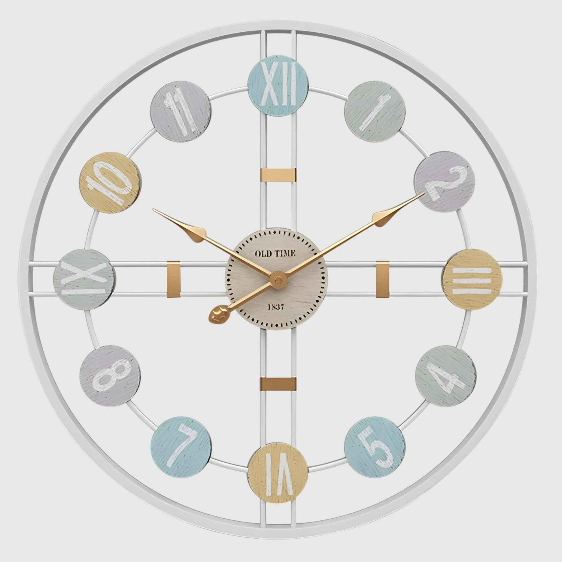 Horloges murales : Grande Horloge Murale Design Métal Moderne pour un Décor Élégant dans Blanc de Marche Lino