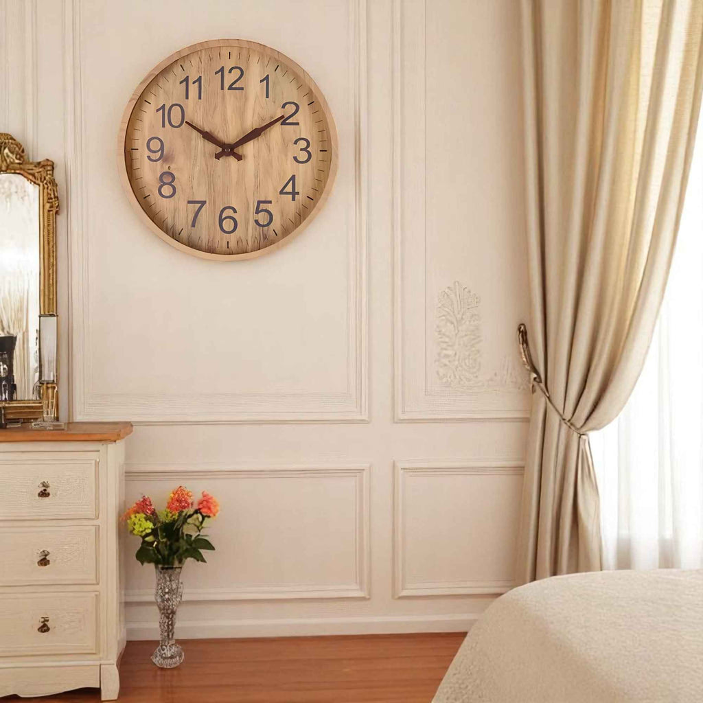 Horloges murales : Horloge Murale en Bois 30 cm - Design Élégant et Moderne dans de Marche Lino
