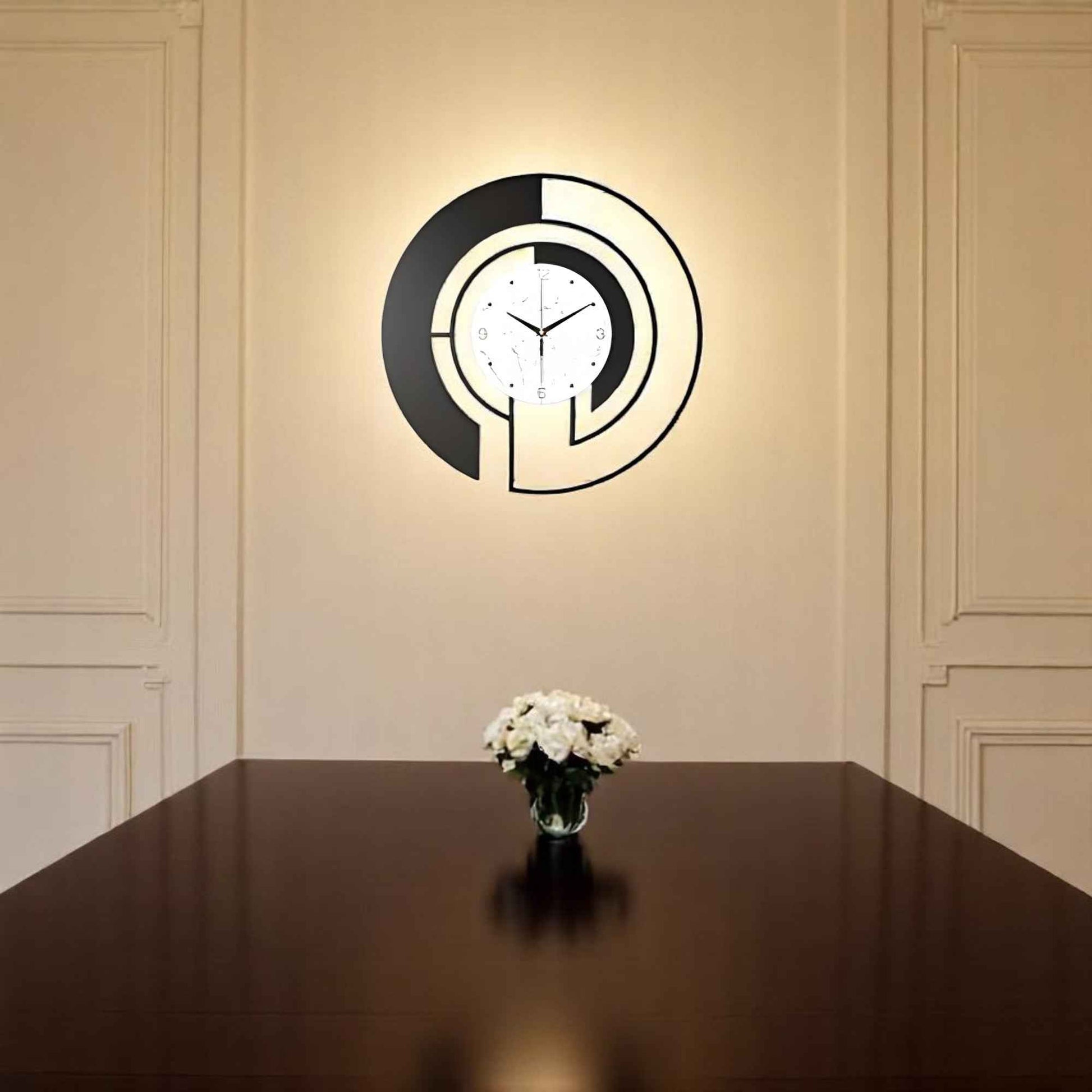 Horloges murales : Horloge Murale Silencieuse en Métal au Design Élégant dans de Marche Lino