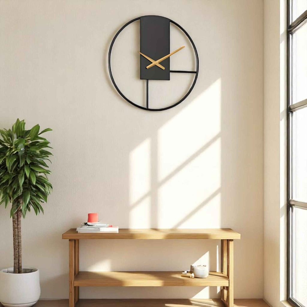 Horloges murales : Horloge Murale Design Métallique dans de Marche Lino