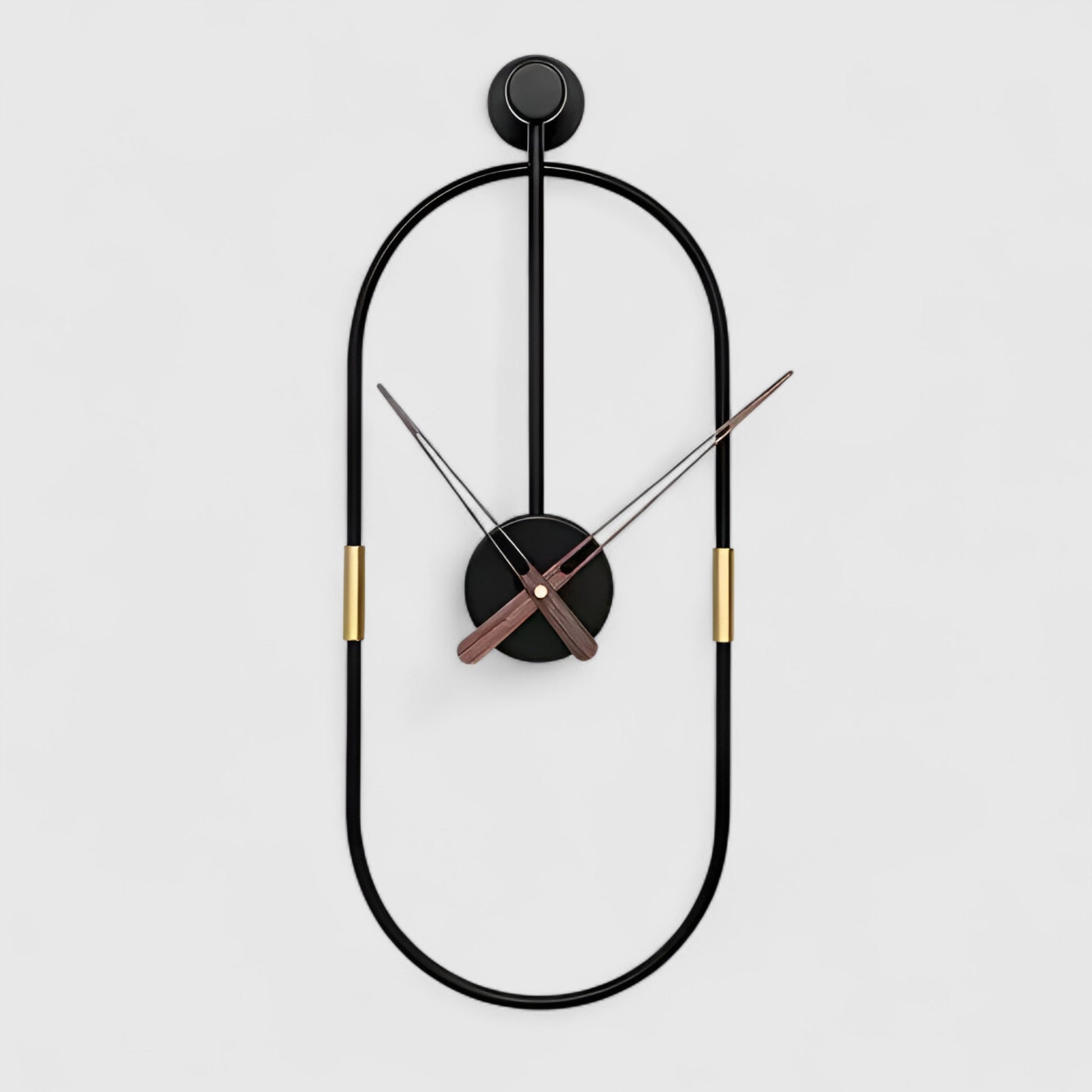 Horloges murales : Grande Horloge Murale Design Métal Noir Minimaliste dans de Marche Lino