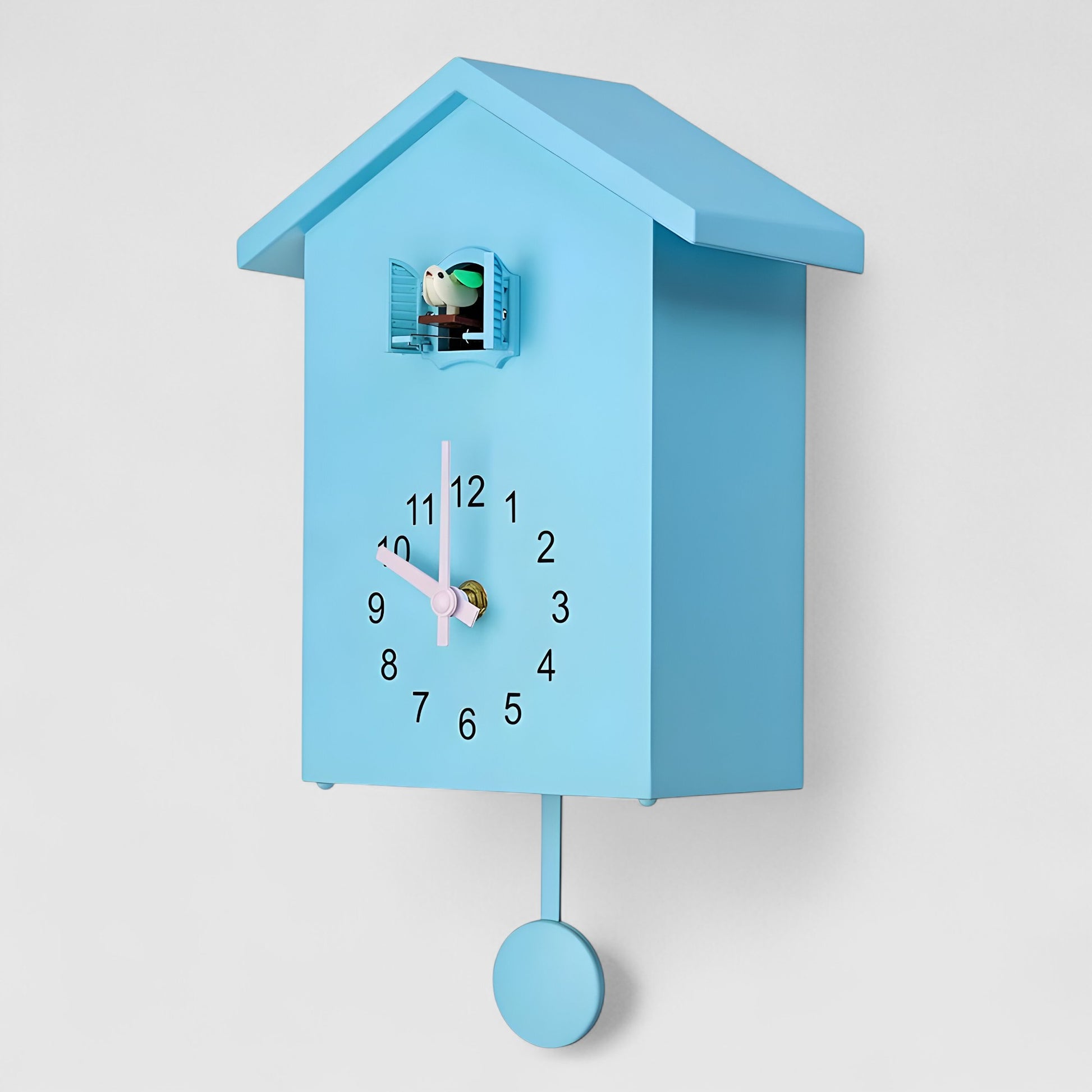 Horloges murales : Horloge Murale Design Élégante en Plastique et Métal dans Bleu de Marche Lino