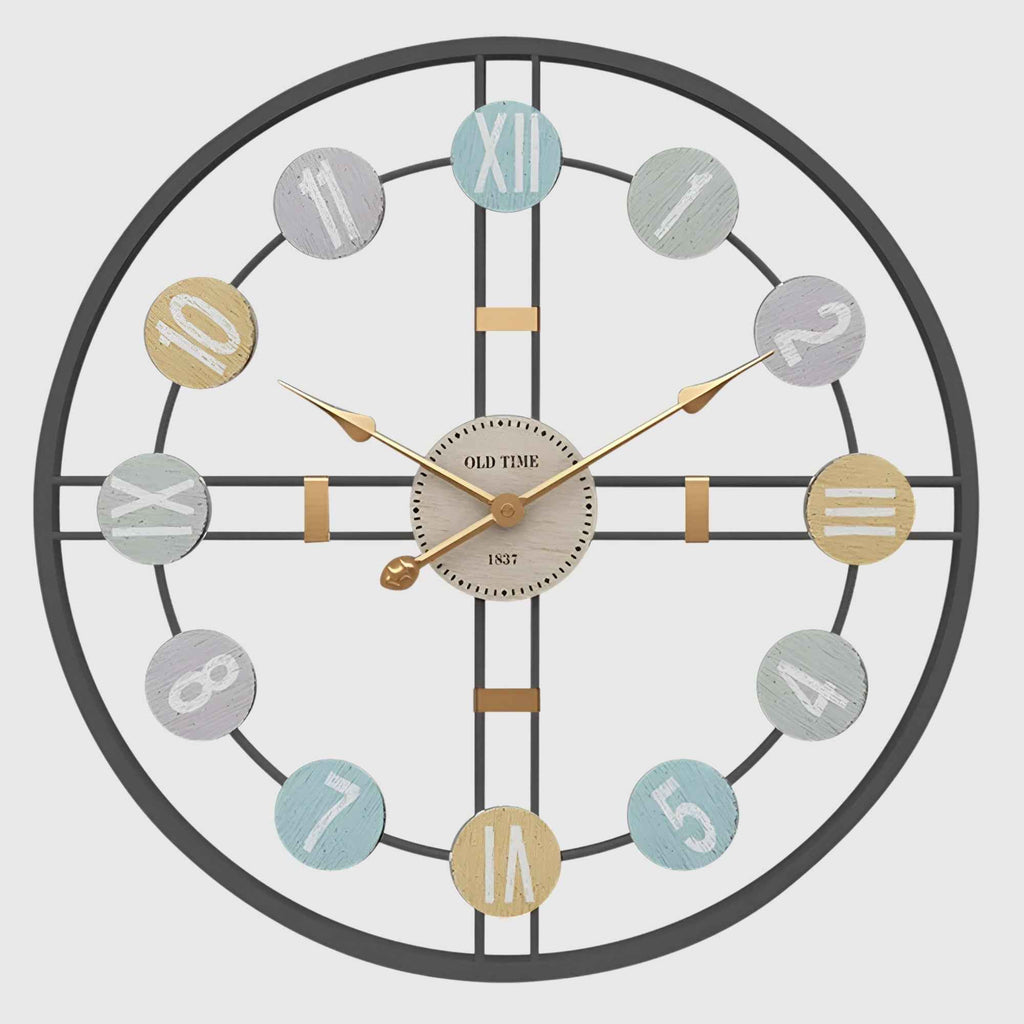 Horloges murales : Grande Horloge Murale Design Métal Moderne pour un Décor Élégant dans Noir de Marche Lino