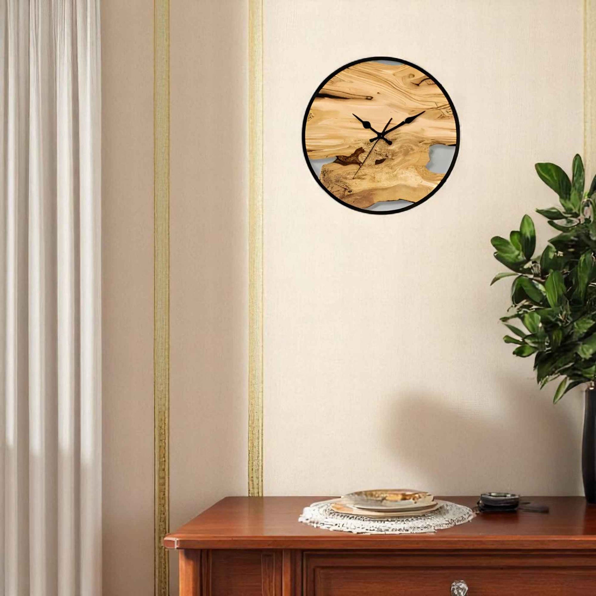 Horloges murales : Horloge Murale Minimaliste Noire 30 cm – Élégante et Moderne dans de Marche Lino