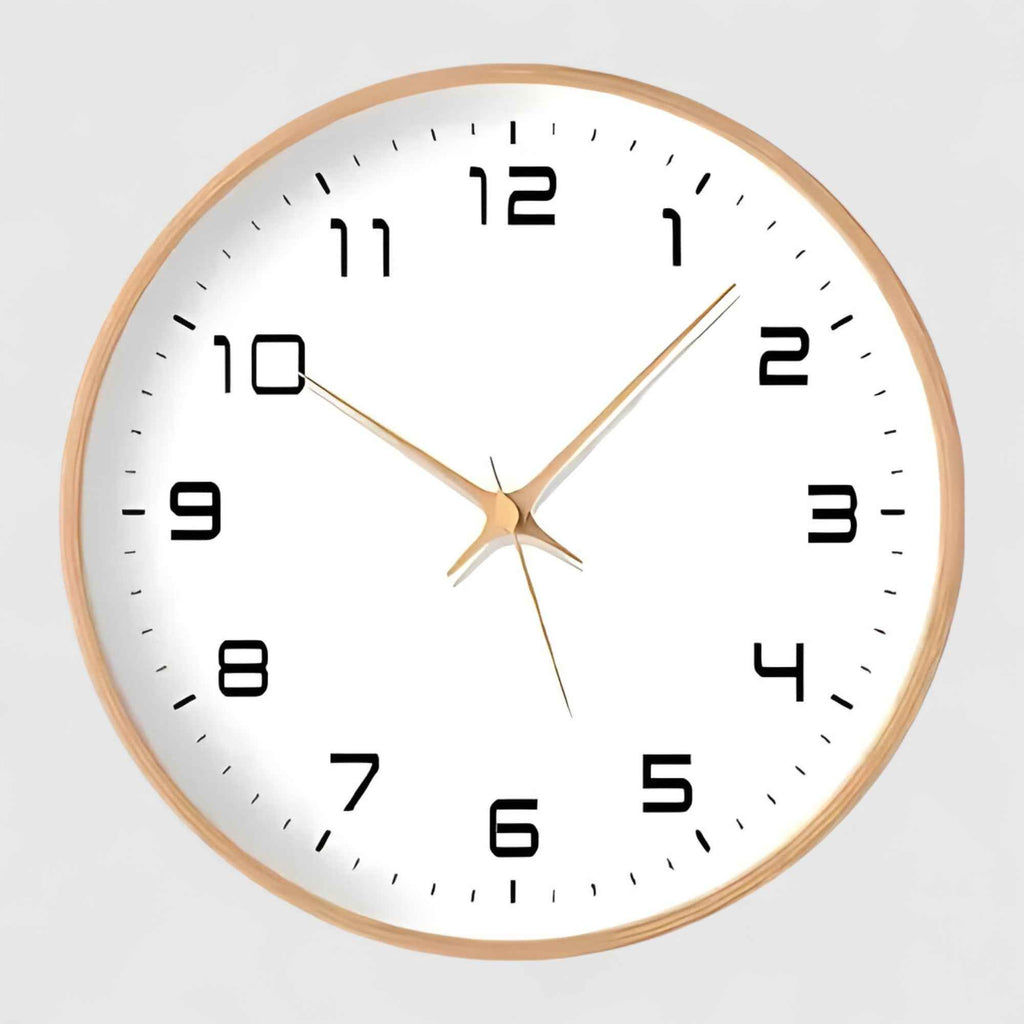 Horloges murales : Horloge Murale Design Bois Élégante dans Bois de Marche Lino