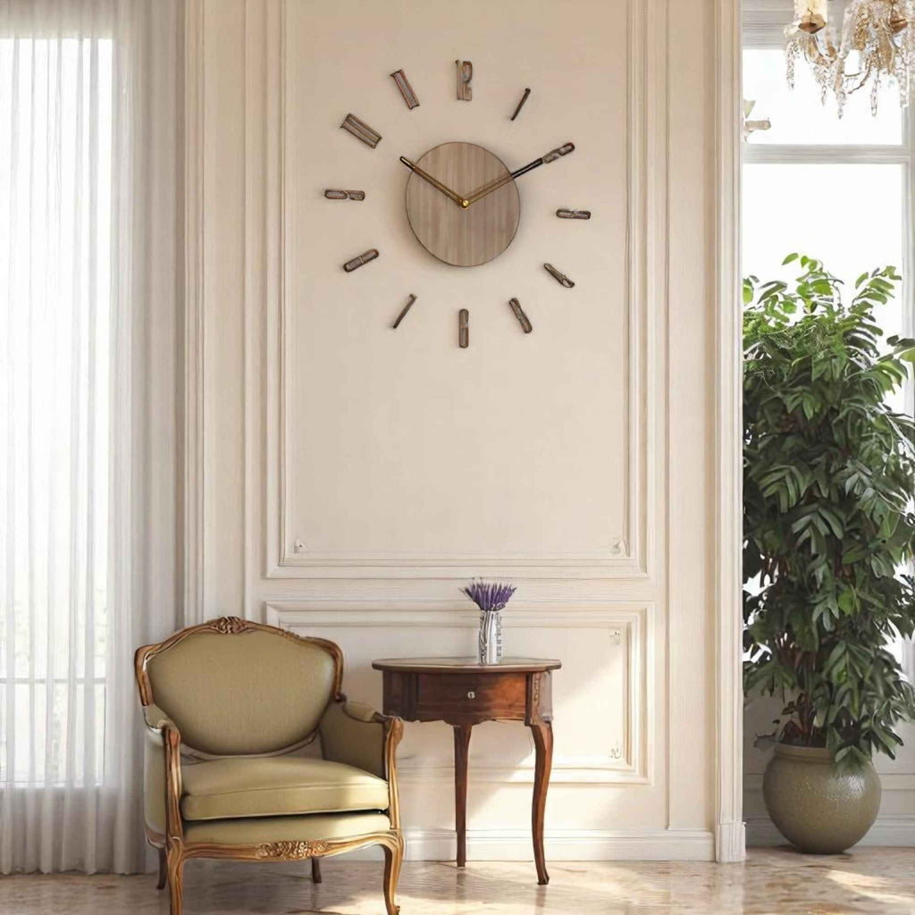 Horloges murales : Horloge Murale Élégante en Acrylique et Bois au Design Moderne dans de Marche Lino
