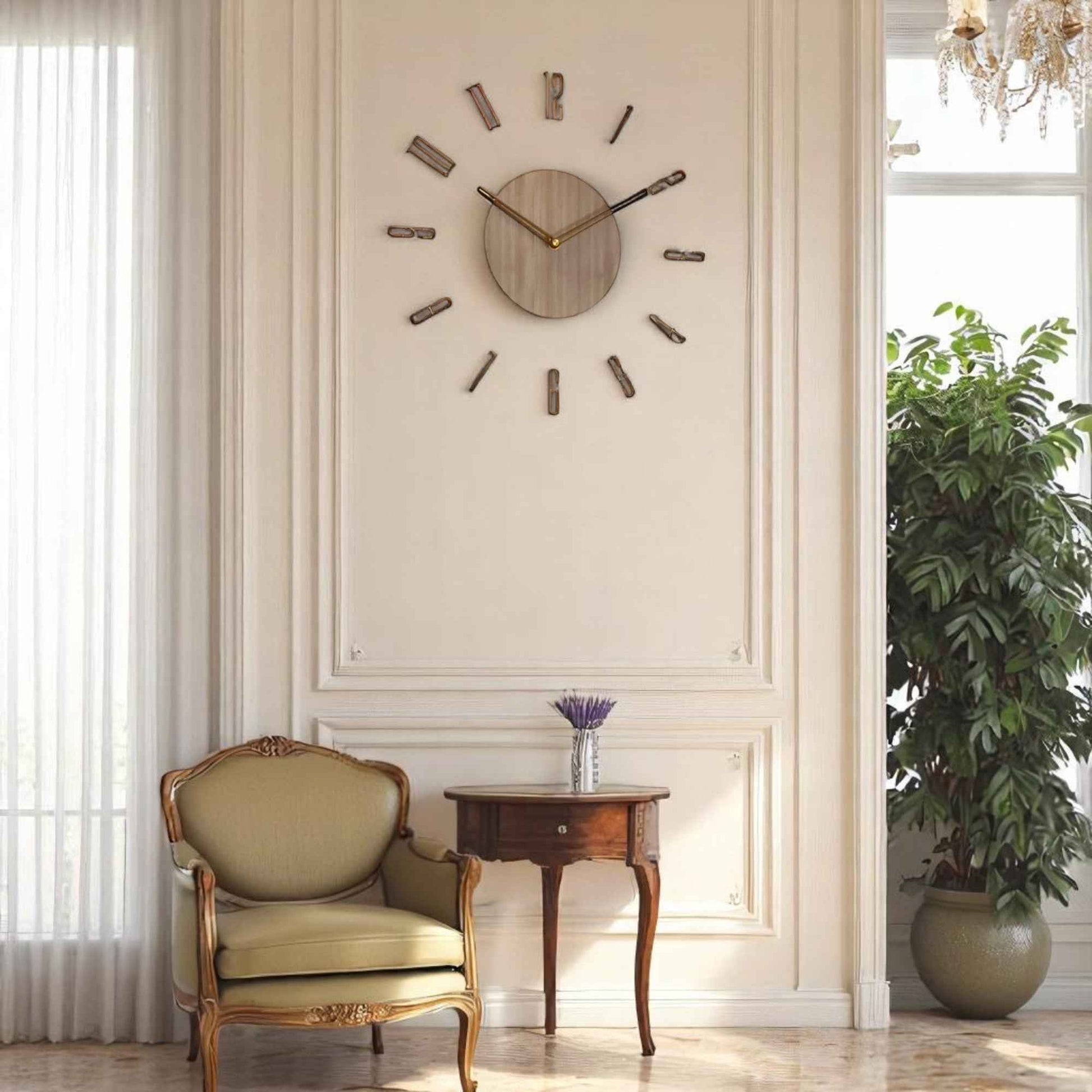 Horloges murales : Horloge Murale Élégante en Acrylique et Bois au Design Moderne dans de Marche Lino
