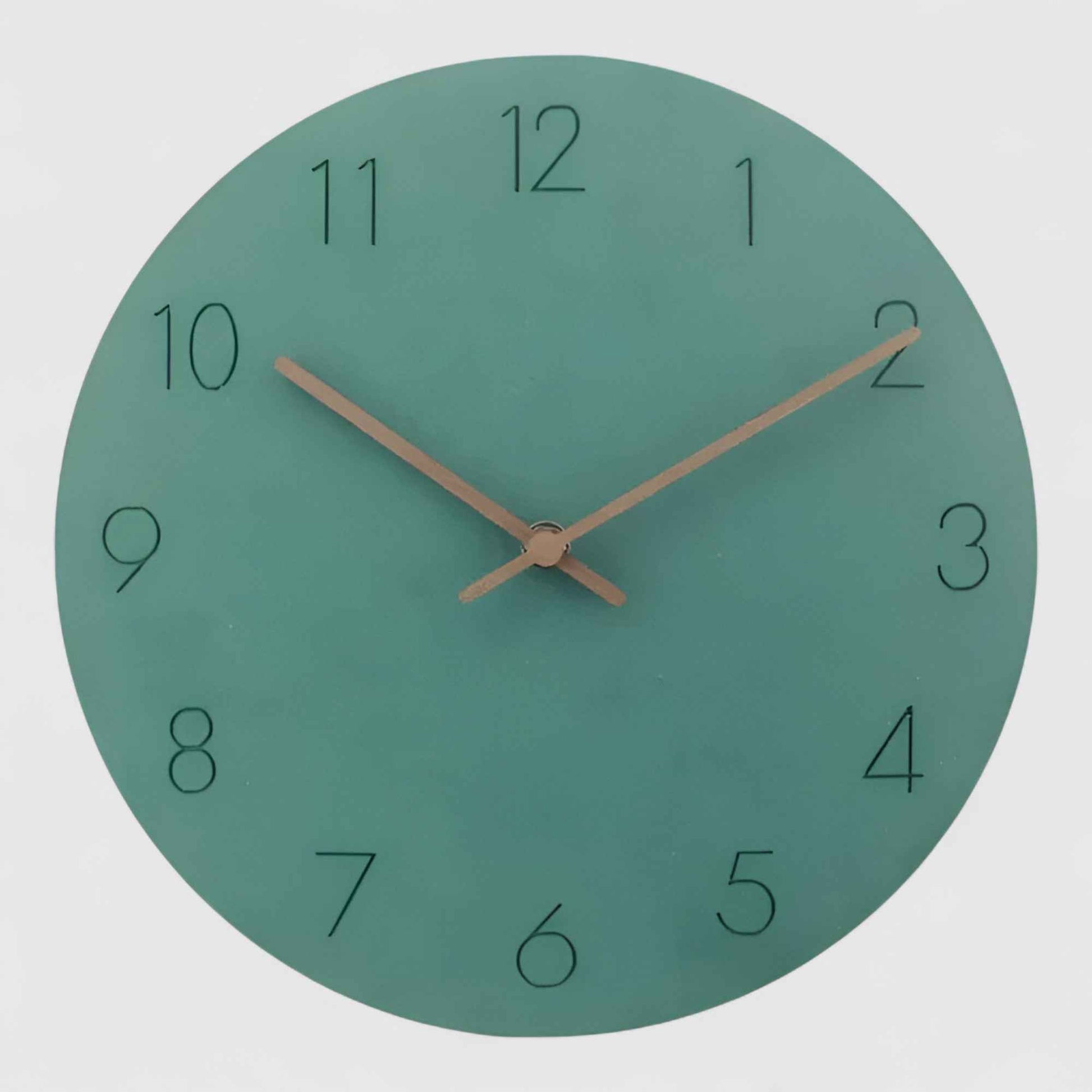 Horloges murales : Horloge Murale Silencieuse en Bois - Design Élégant et Minimaliste 29 cm dans Vert de Marche Lino
