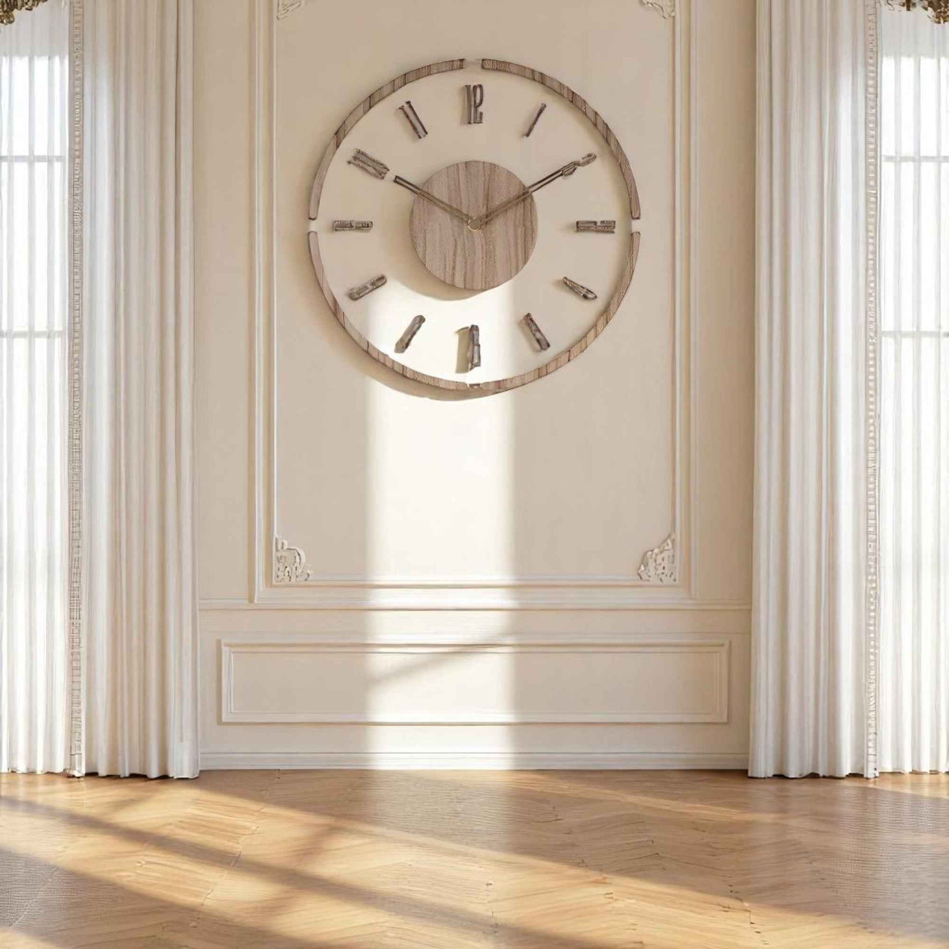 Horloges murales : Horloge Murale Élégante en Acrylique et Bois au Design Moderne dans de Marche Lino
