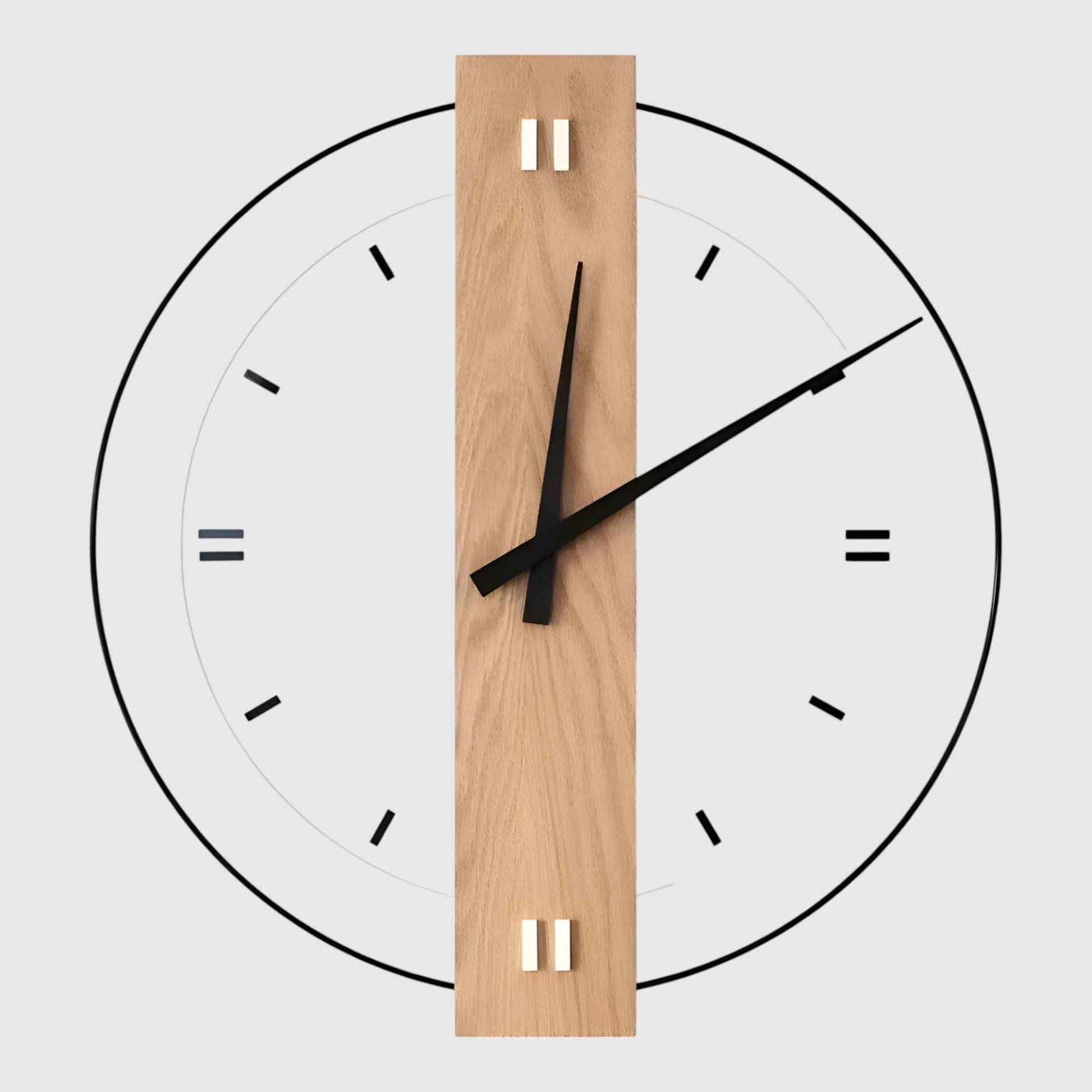 Horloges murales : Horloge Murale en Bois Design Élégante et Moderne dans B de Marche Lino