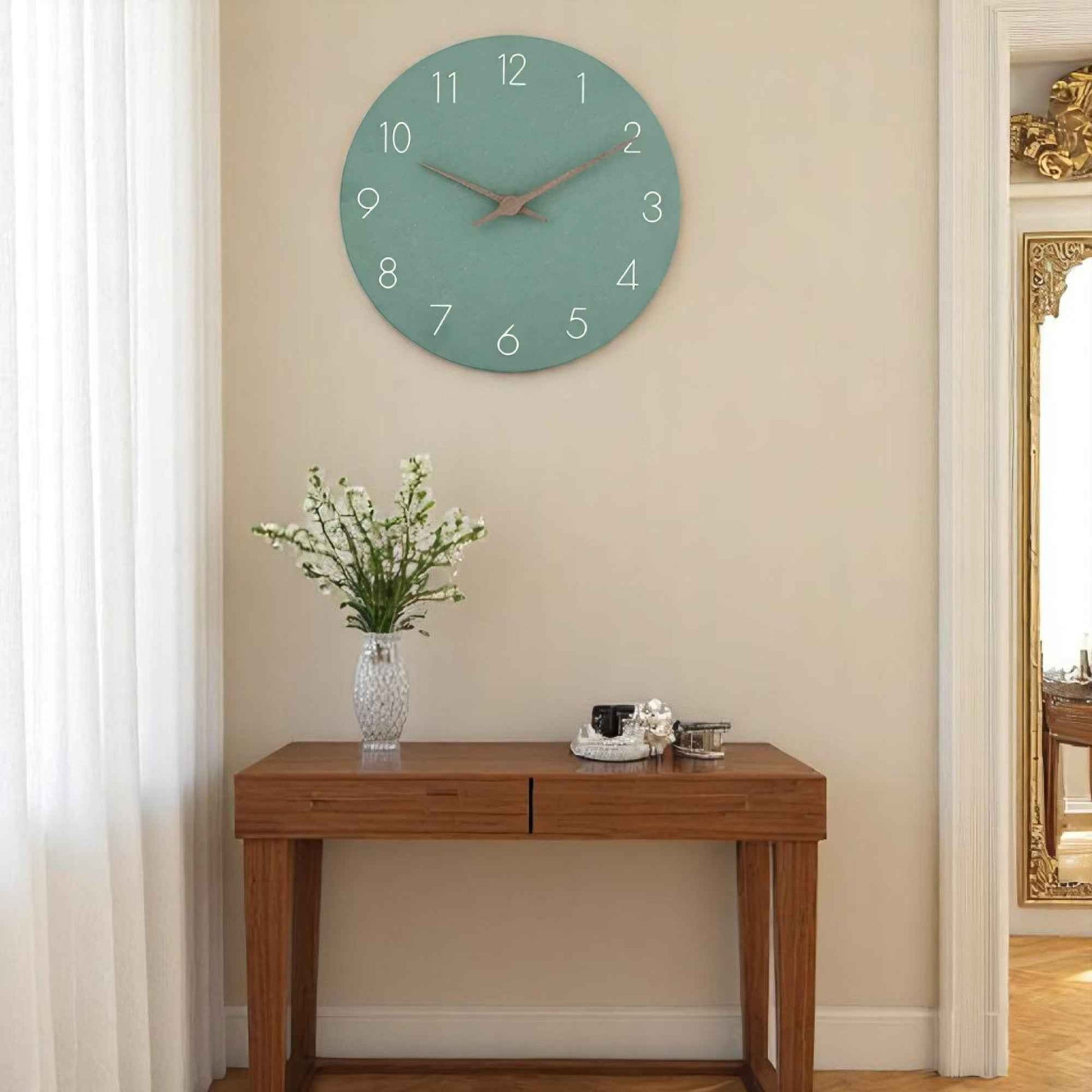 Horloges murales : Horloge Murale Silencieuse en Bois - Design Élégant et Minimaliste 29 cm dans de Marche Lino