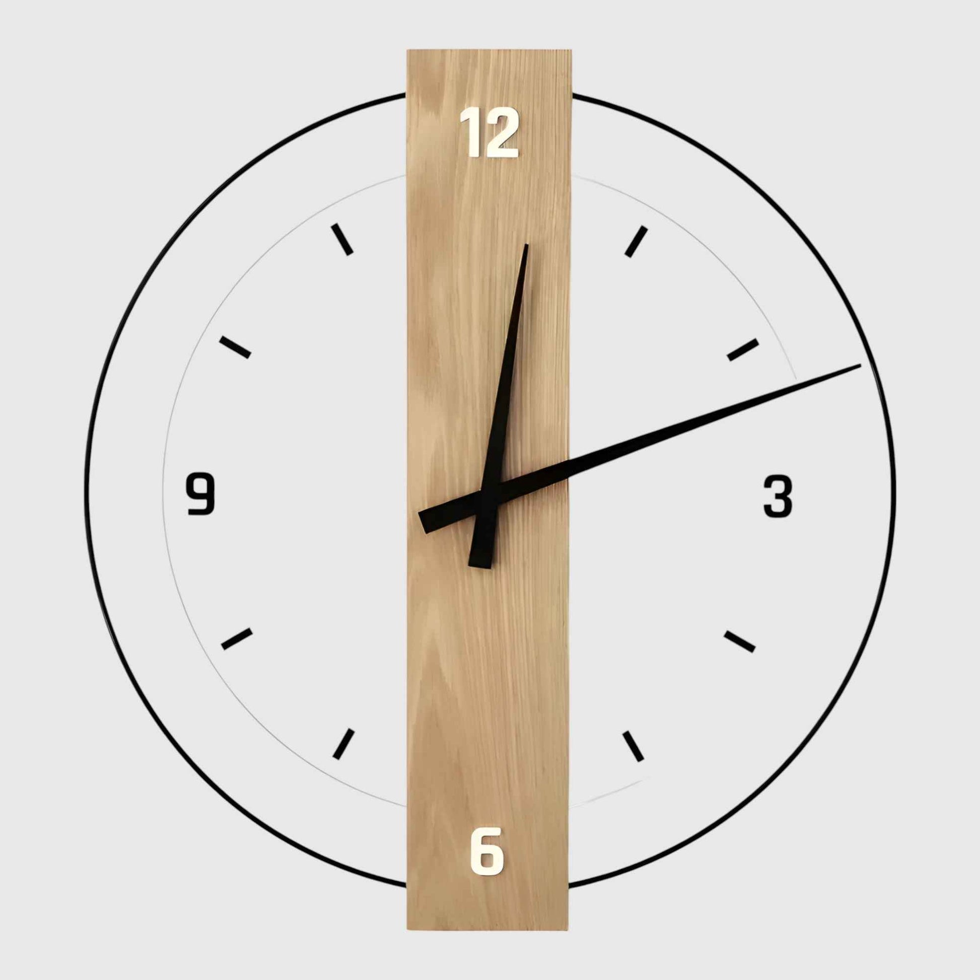 Horloges murales : Horloge Murale en Bois Design Élégante et Moderne dans C de Marche Lino