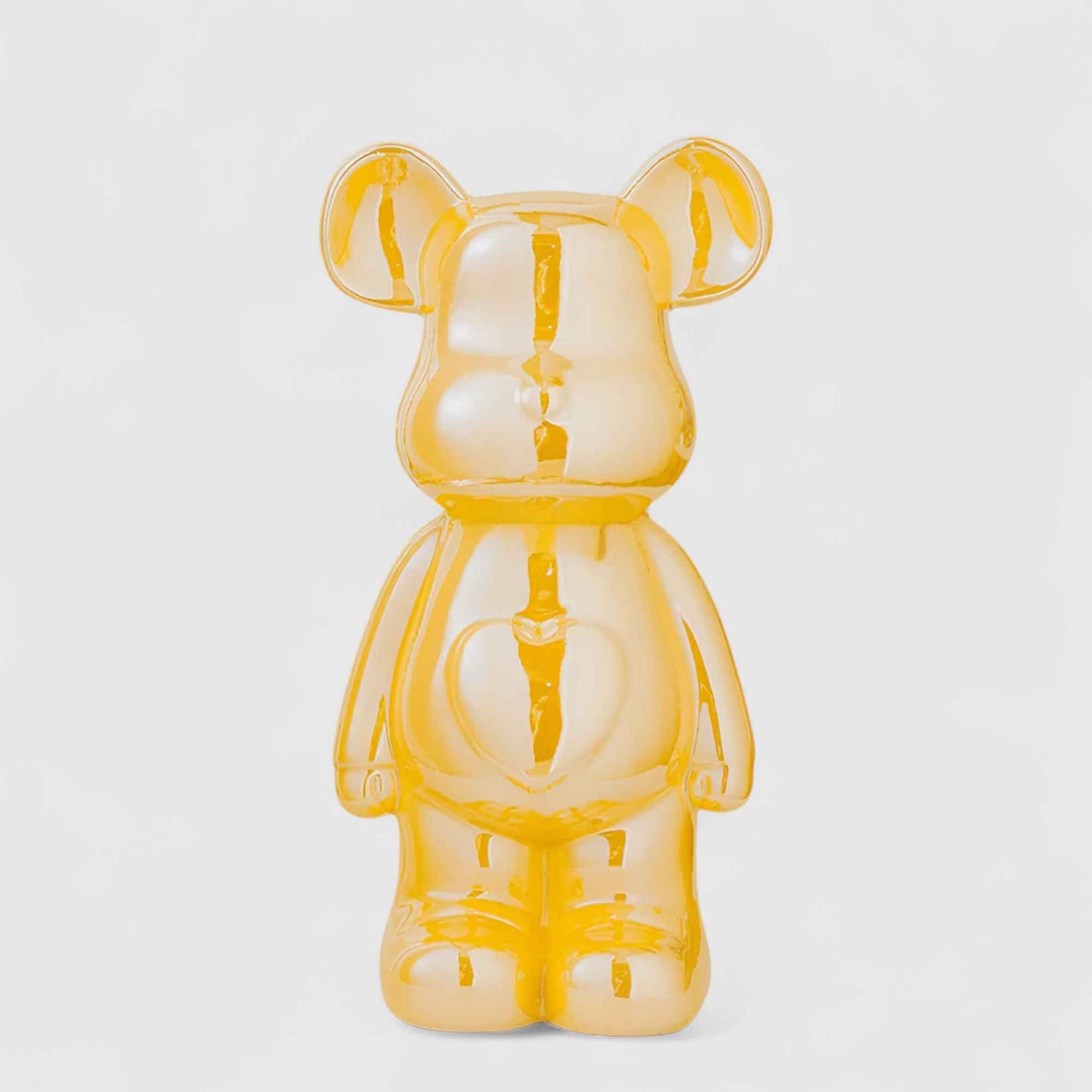 Figurines : Statuette Ours Céramique Luxe 28 cm - Décoration Élegante pour Intérieur dans Jaune de Marche Lino