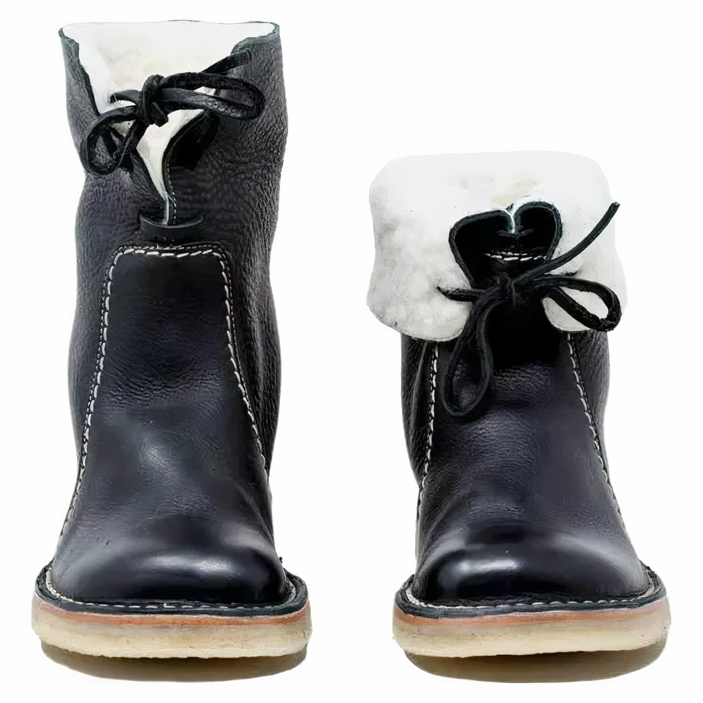 Botas de media caña de cuero casuales y elegantes para mujer, para estilo y comodidad diarios