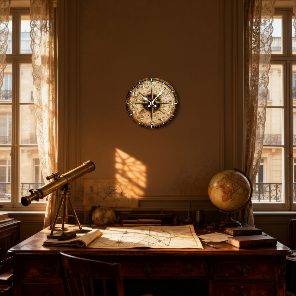 Watch Murale Ronde en Bois Naturel – Silencieuse, 25 cm