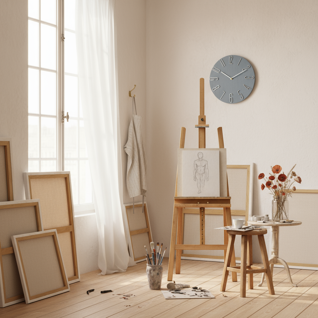 Horloge Murale Silencieuse 30 cm – Chiffres Métalliques, Style Moderne