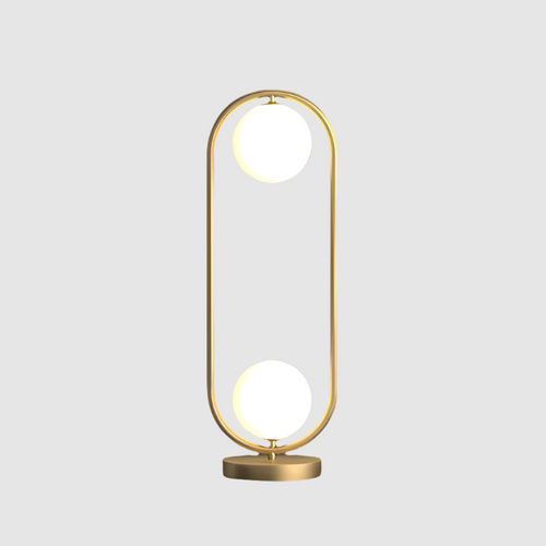 Table Lamp : AuroraDuo Lampe de Table Dorée avec Globes en Verre – Élégance et Luminosité pour Votre Intérieur dans de Marche Lino