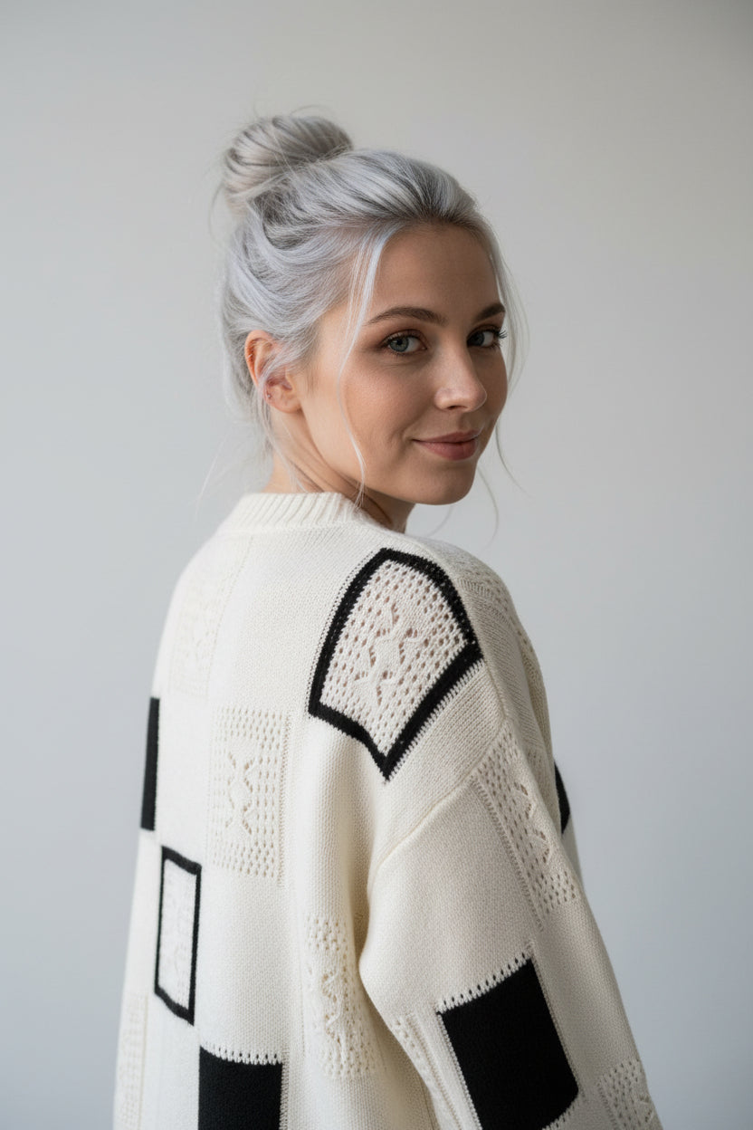 Pull Femme d'Automne Moderne Denim