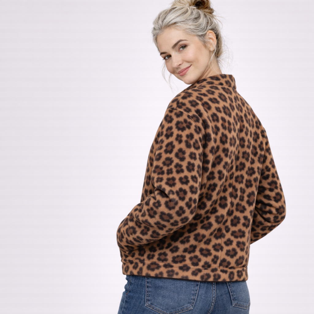 Tendens Komfortabel Leopardjakke til Kvinder