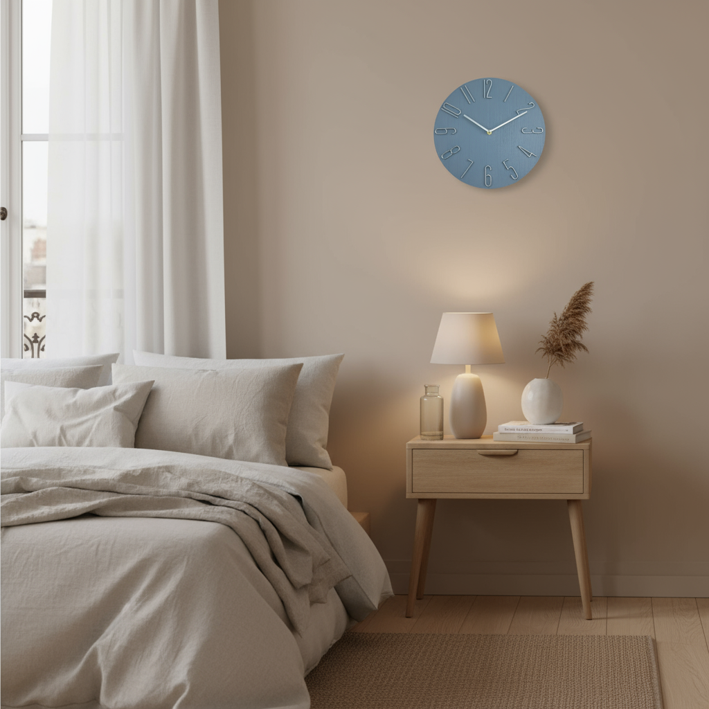 Horloge Murale Silencieuse 30 cm – Chiffres Métalliques, Style Moderne