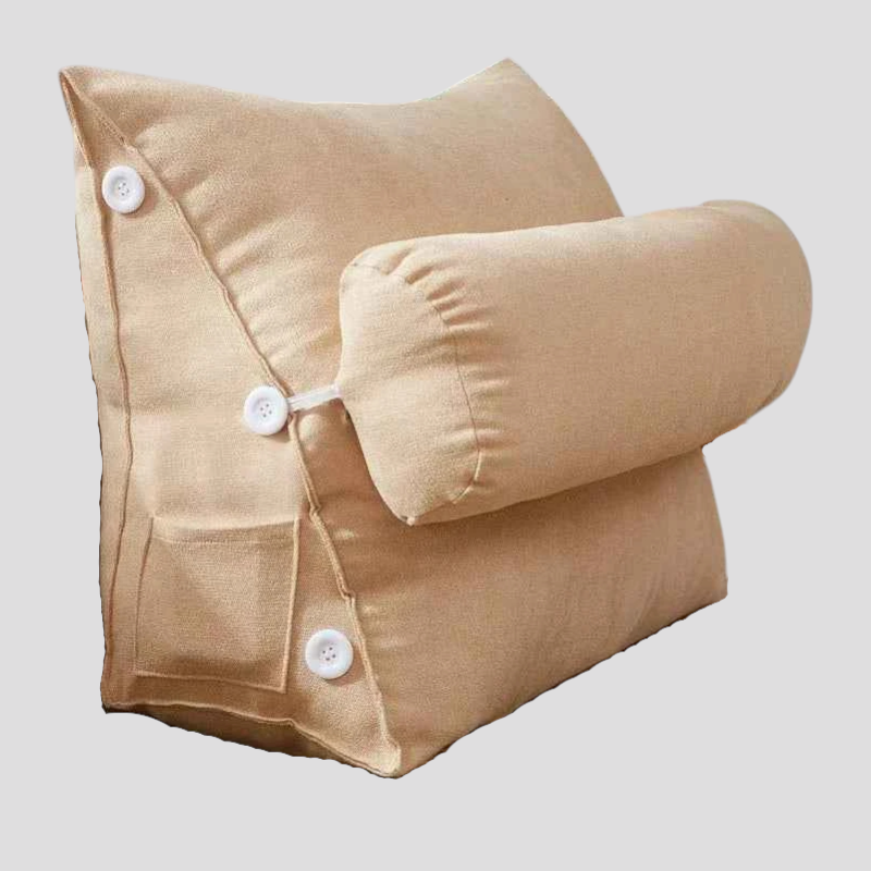 Coussin de Lecture Triangulaire en Peluche – Soutien Dos et Lombaires