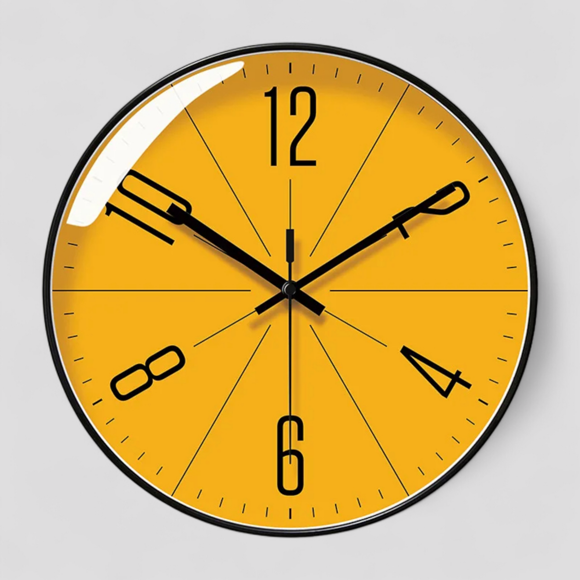 Horloge Murale Jaune – Design Moderne et Élégant