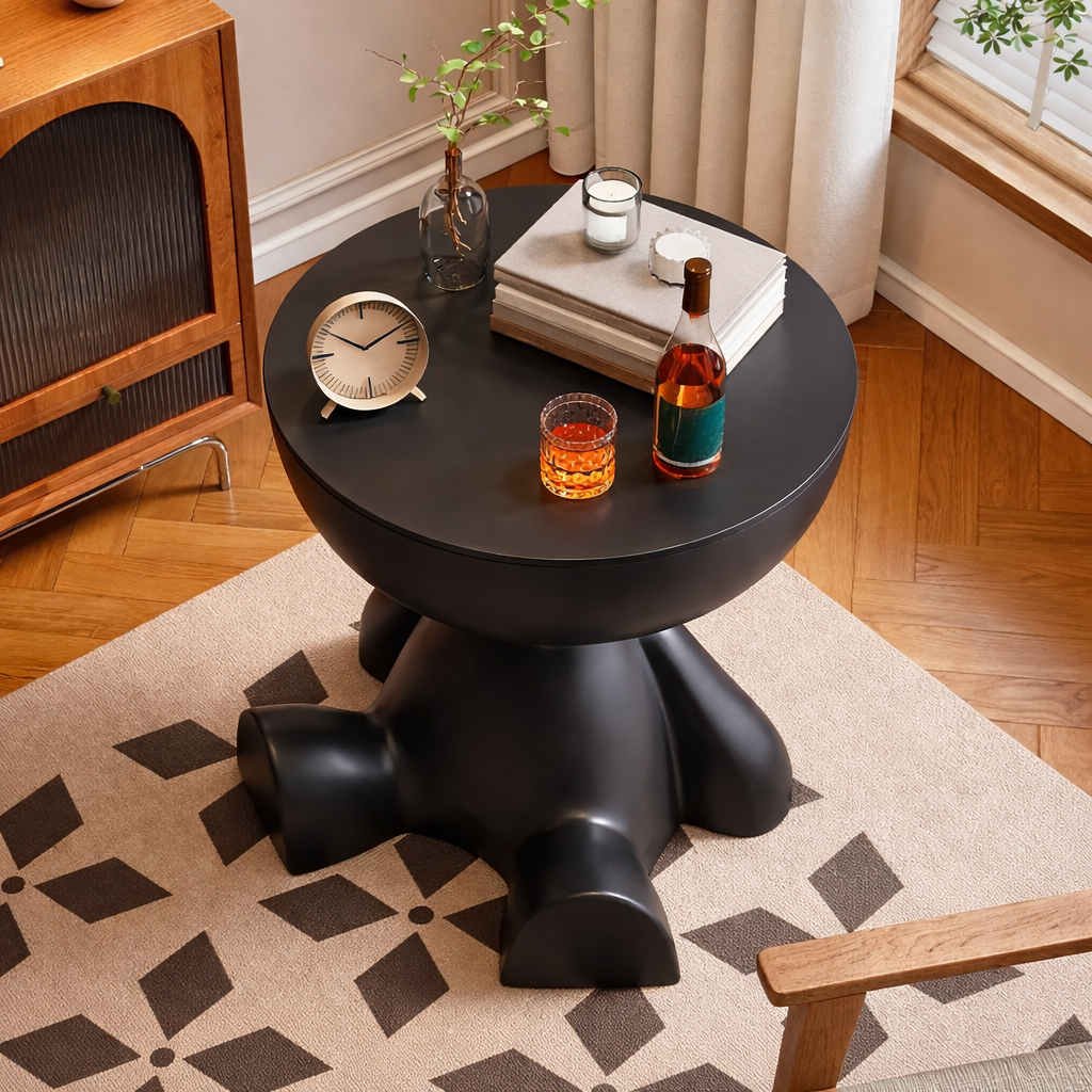 Schwarzer multifunktionaler Beistelltisch Deko-Accessoire