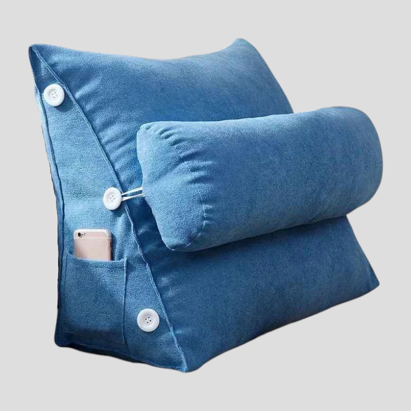 Coussin de Lecture Triangulaire en Peluche – Soutien Dos et Lombaires