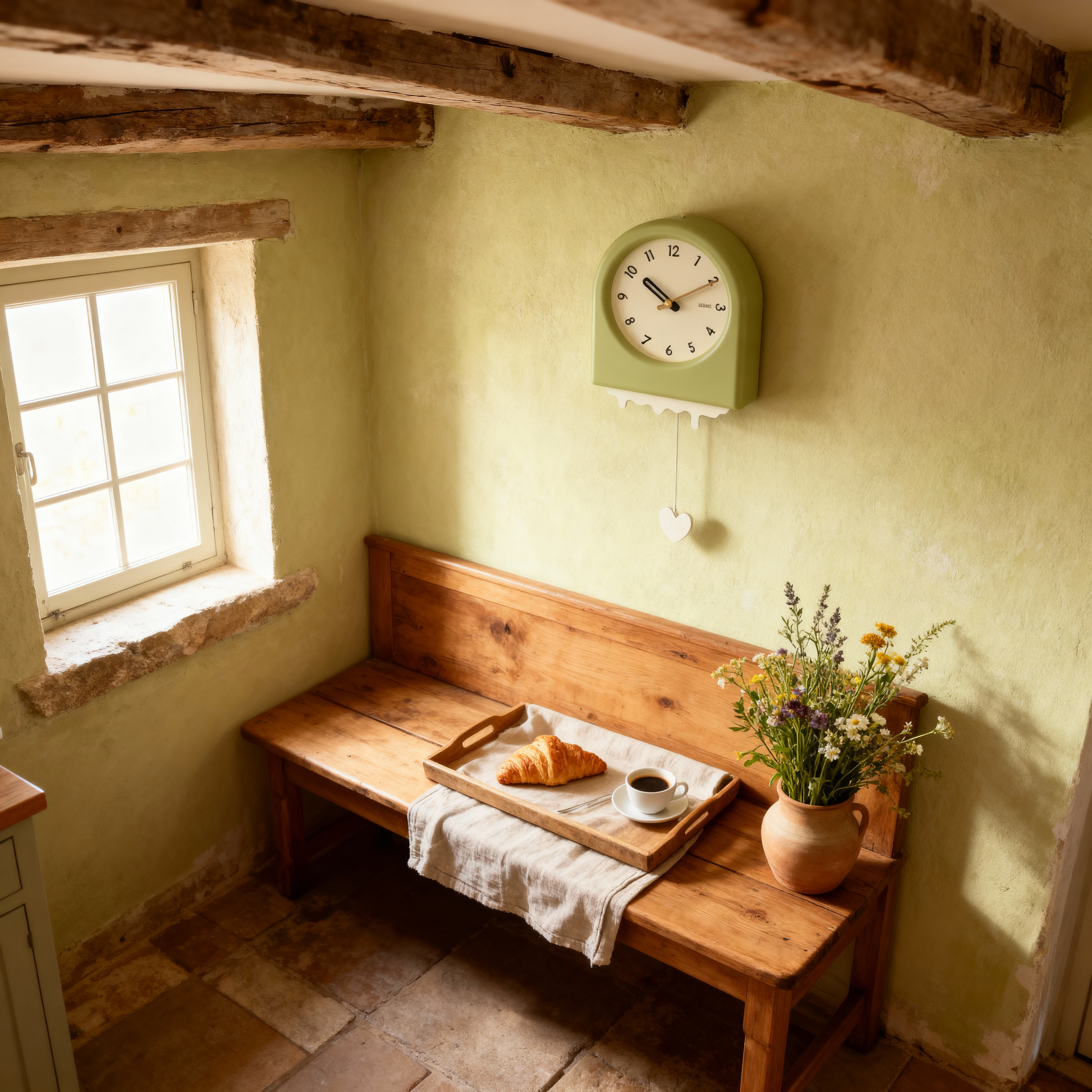 Horloge Murale Ronde en Bois – Style Contemporain, Silencieuse