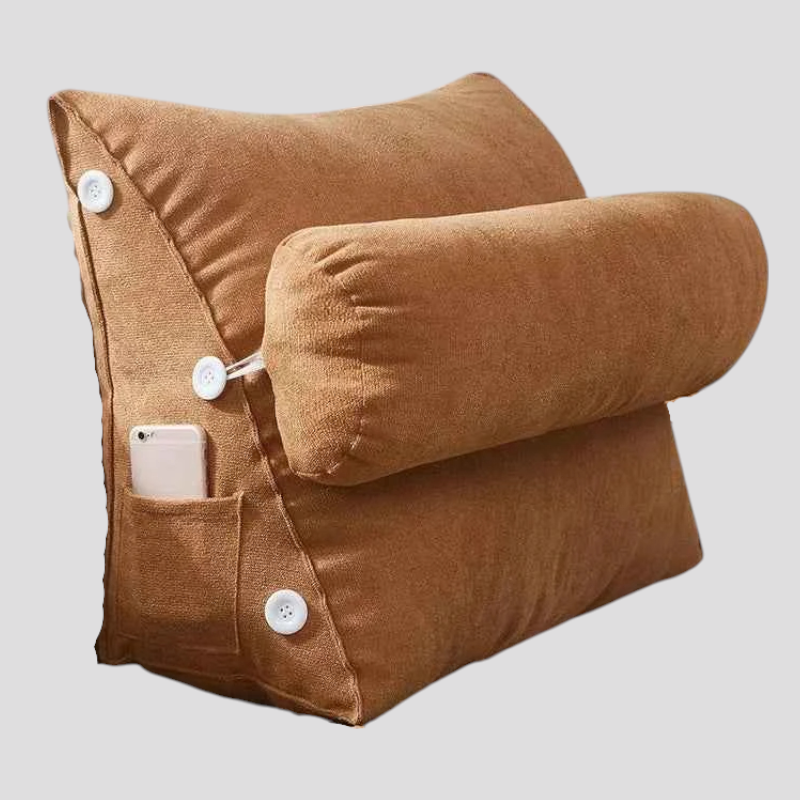 Coussin de Lecture Triangulaire en Peluche – Soutien Dos et Lombaires