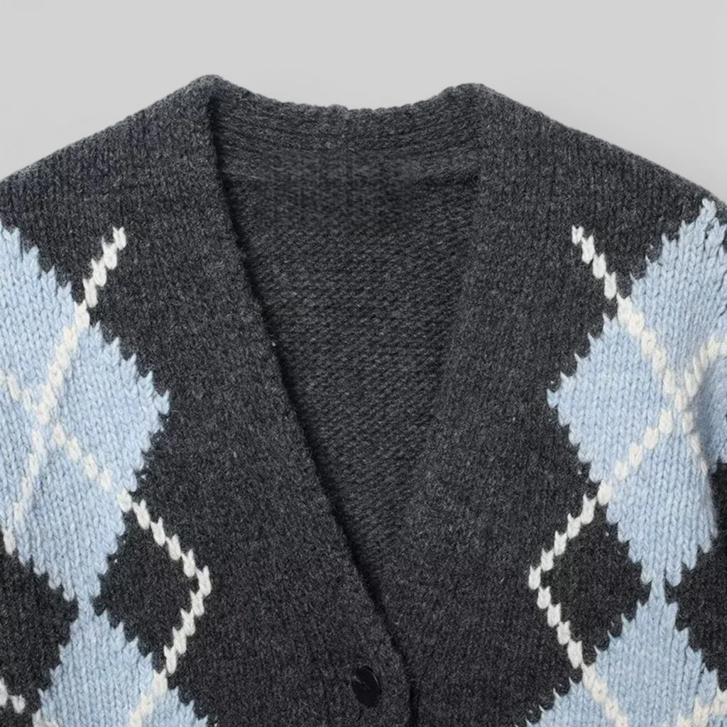 Cardigan Femme Ample Col en V Hivernal Acrylique