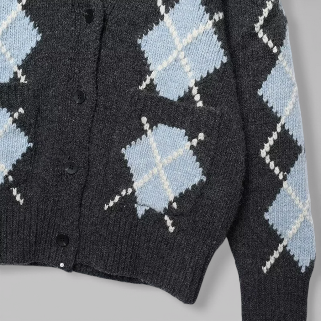 Cardigan Femme Ample Col en V Hivernal Acrylique