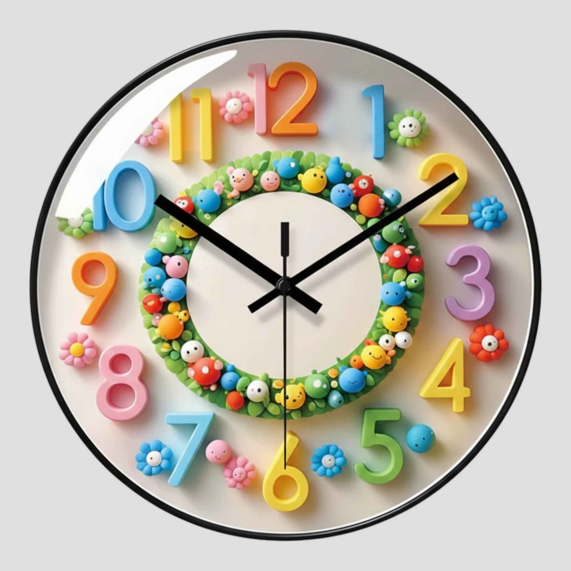 Horloge murale décorative – Style dessin animé, mouvement quartz