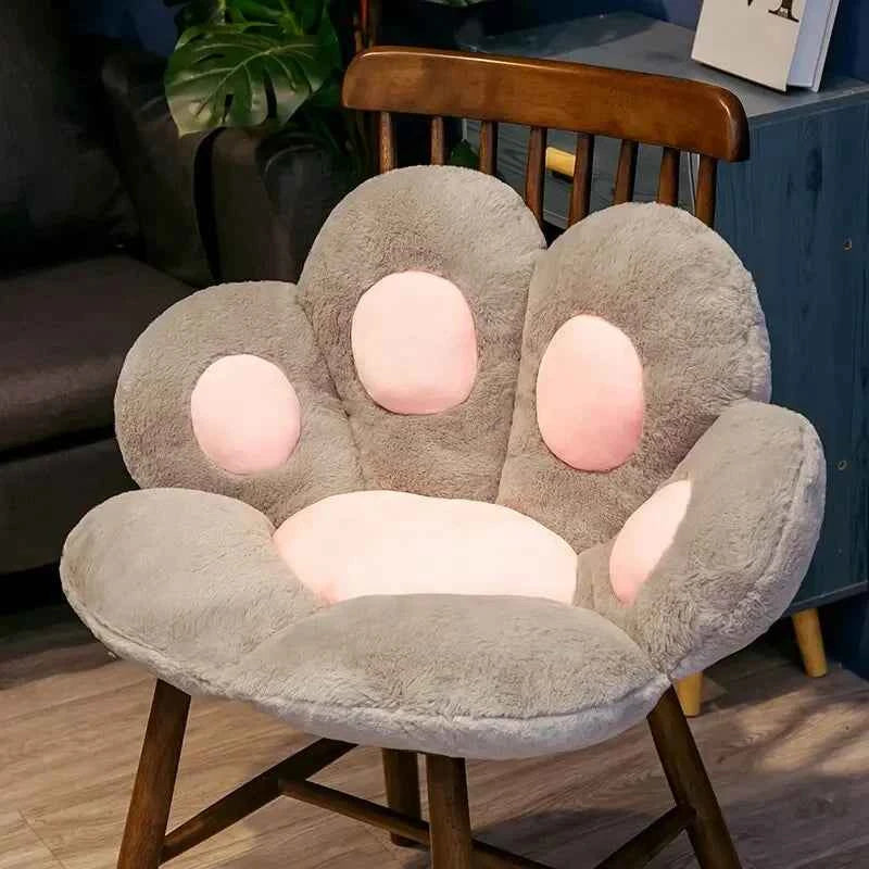 Coussin de Sol Kawaii en Peluche – Patte de Chat Mignonne