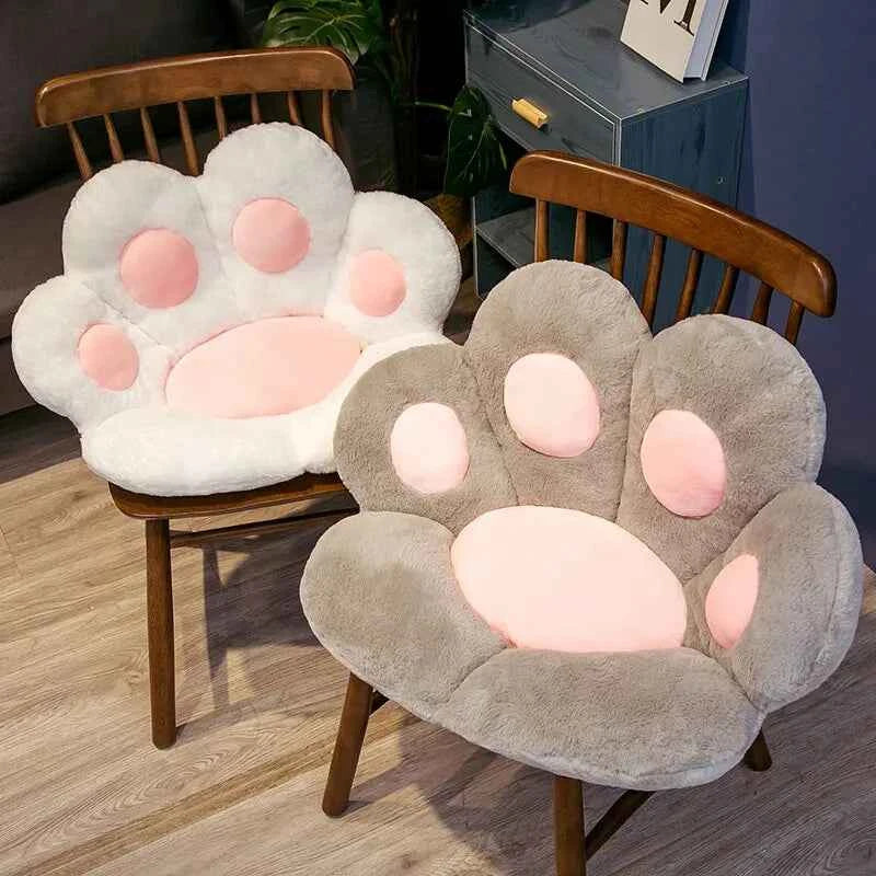 Coussin de Sol Kawaii en Peluche – Patte de Chat Mignonne