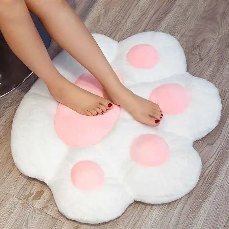 Coussin de Sol Kawaii en Peluche – Patte de Chat Mignonne